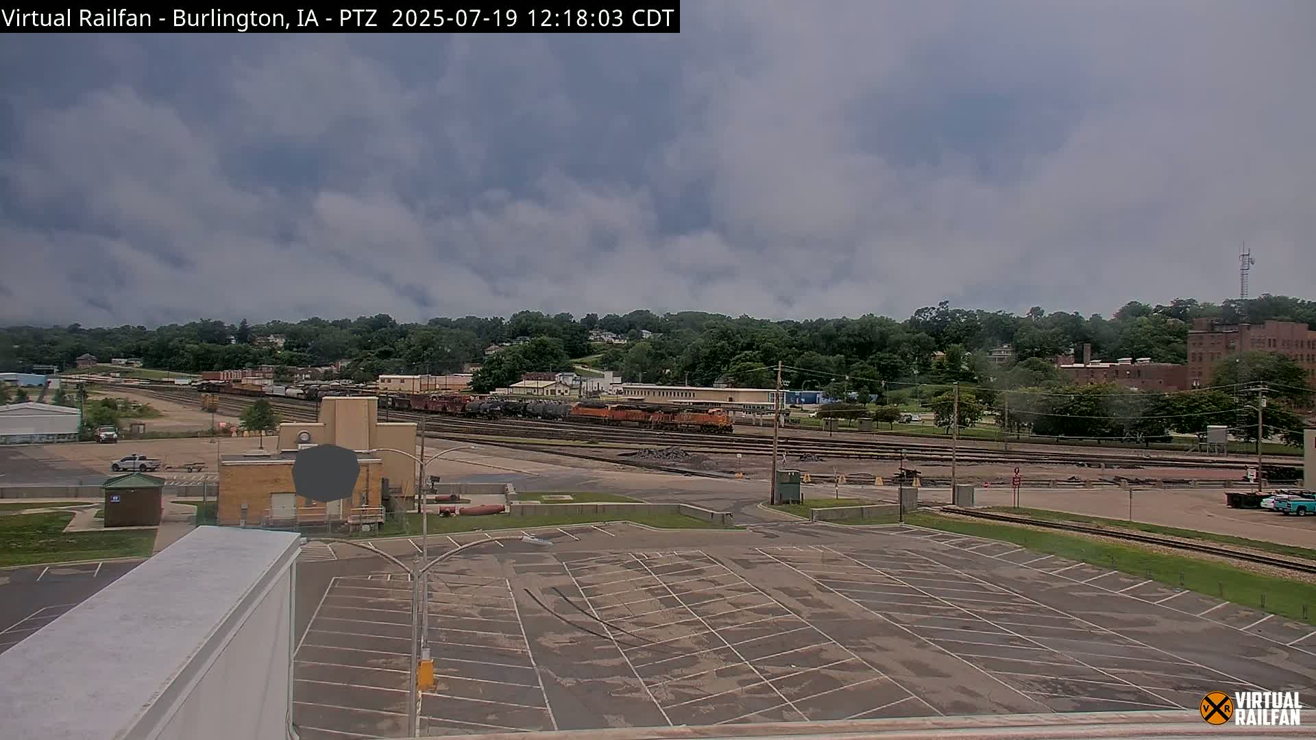 Burlington City & Mississippi River& BNSF Railway Burlington Station Live Cam - Burlington, Des Moines, Iowa, USA
