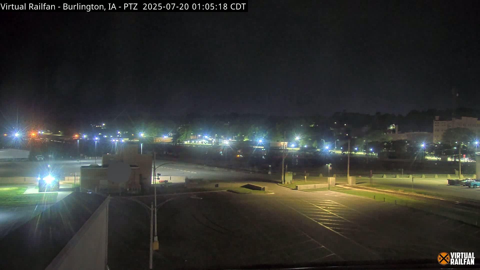 Burlington City & Mississippi River& BNSF Railway Burlington Station Live Cam - Burlington, Des Moines, Iowa, USA