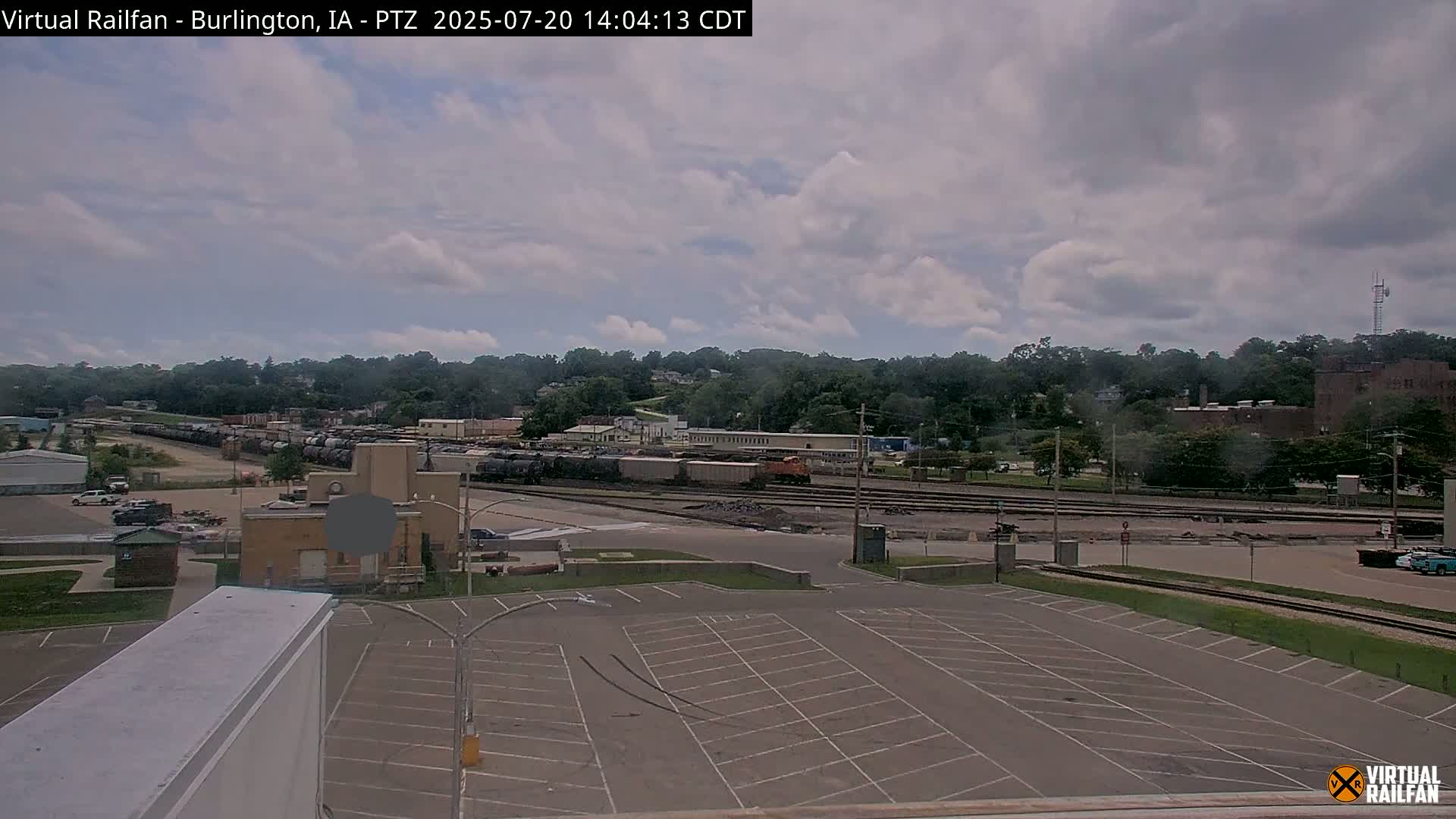 Burlington City & Mississippi River& BNSF Railway Burlington Station Live Cam - Burlington, Des Moines, Iowa, USA