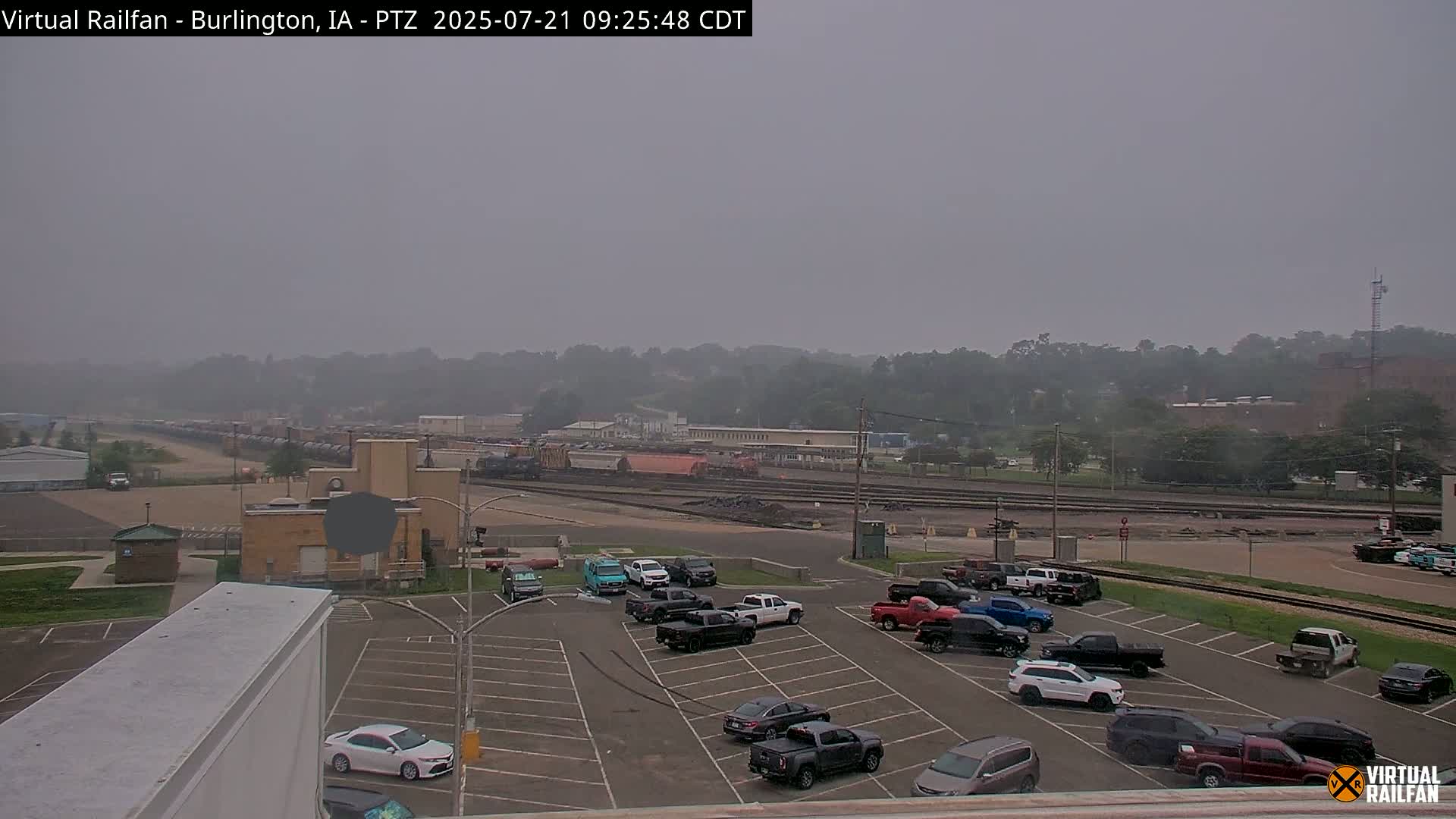 Burlington City & Mississippi River& BNSF Railway Burlington Station Live Cam - Burlington, Des Moines, Iowa, USA