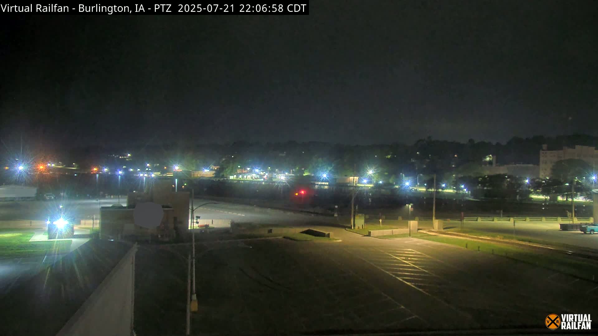 Burlington City & Mississippi River& BNSF Railway Burlington Station Live Cam - Burlington, Des Moines, Iowa, USA