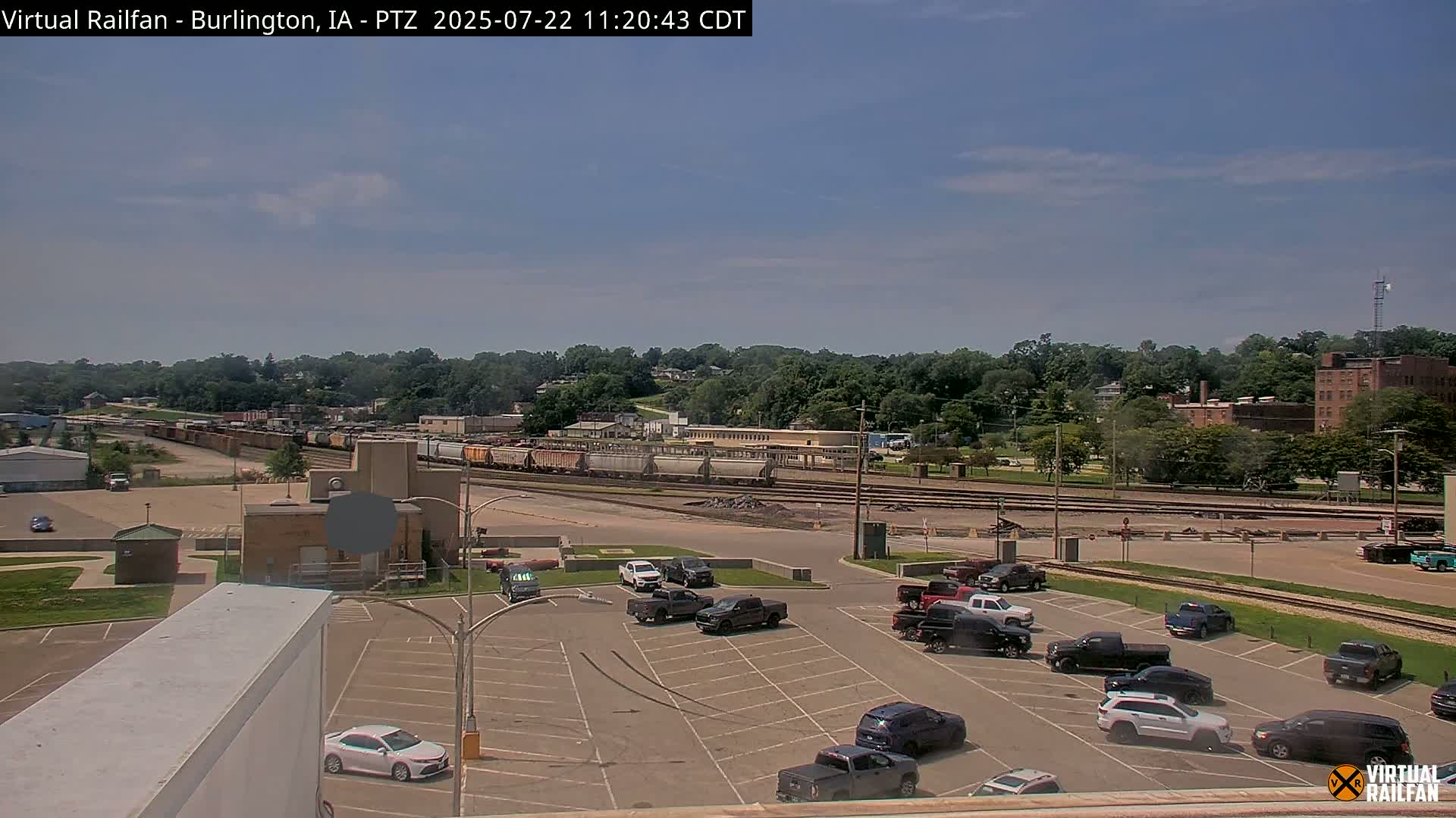 Burlington City & Mississippi River& BNSF Railway Burlington Station Live Cam - Burlington, Des Moines, Iowa, USA