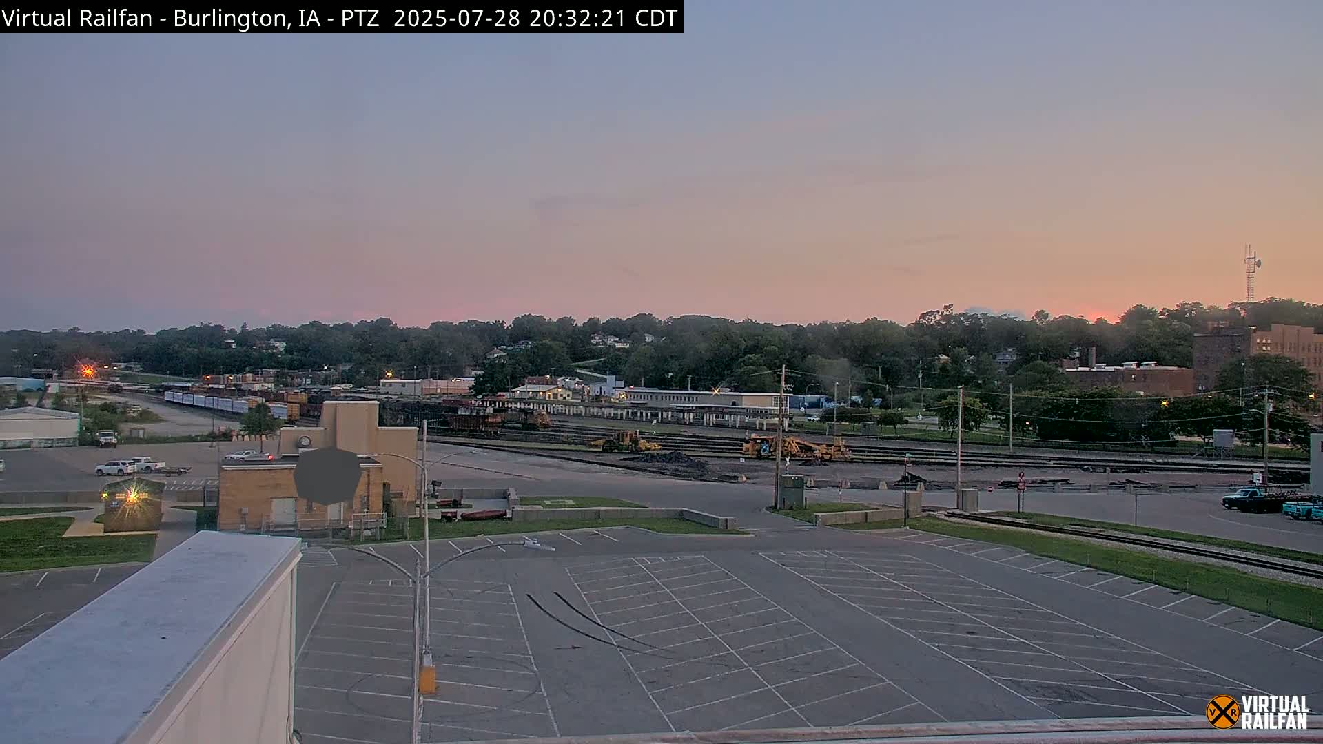 Burlington City & Mississippi River& BNSF Railway Burlington Station Live Cam - Burlington, Des Moines, Iowa, USA