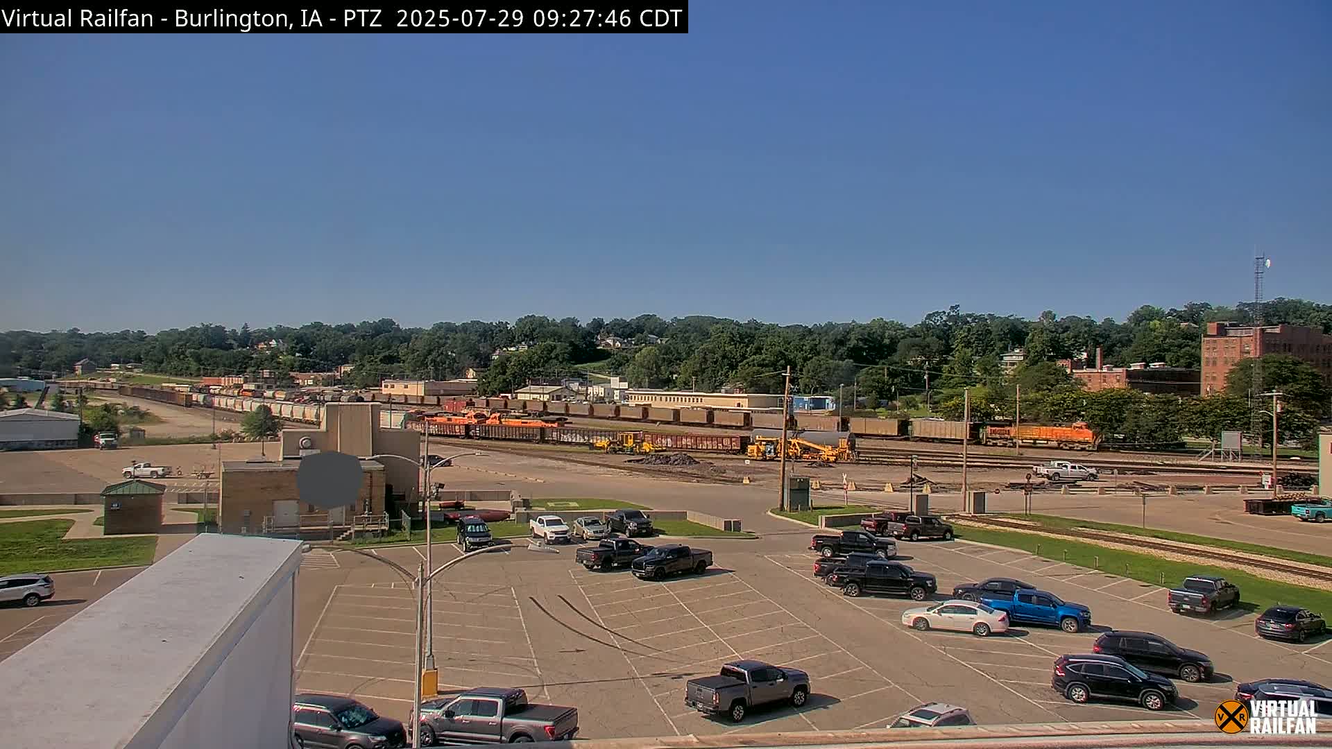 Burlington City & Mississippi River& BNSF Railway Burlington Station Live Cam - Burlington, Des Moines, Iowa, USA