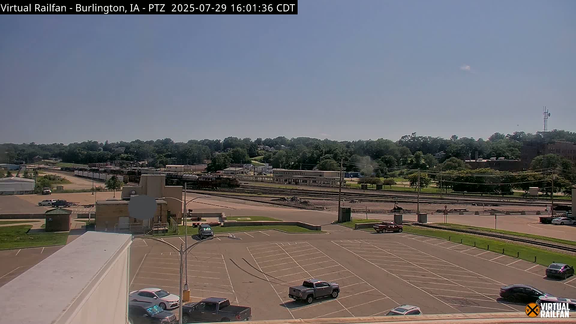 Burlington City & Mississippi River& BNSF Railway Burlington Station Live Cam - Burlington, Des Moines, Iowa, USA