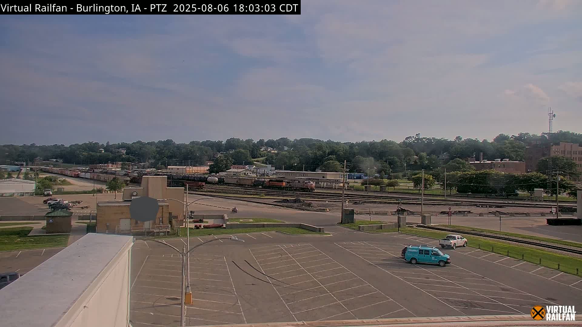 Burlington City & Mississippi River& BNSF Railway Burlington Station Live Cam - Burlington, Des Moines, Iowa, USA
