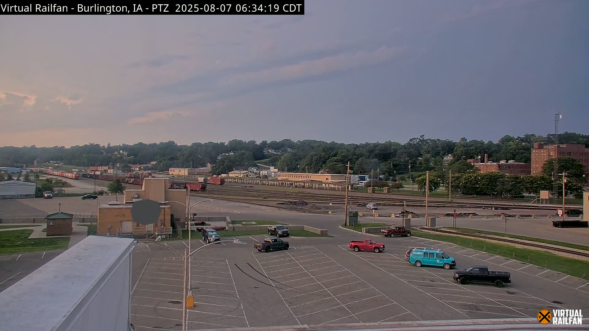Burlington City & Mississippi River& BNSF Railway Burlington Station Live Cam - Burlington, Des Moines, Iowa, USA