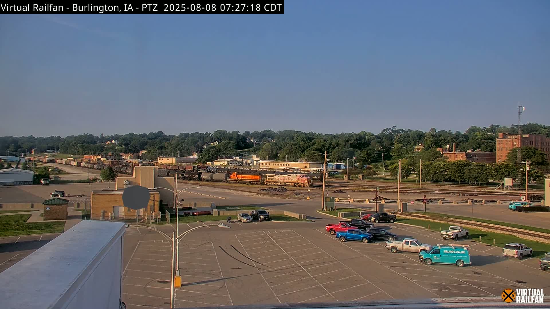 Burlington City & Mississippi River& BNSF Railway Burlington Station Live Cam - Burlington, Des Moines, Iowa, USA
