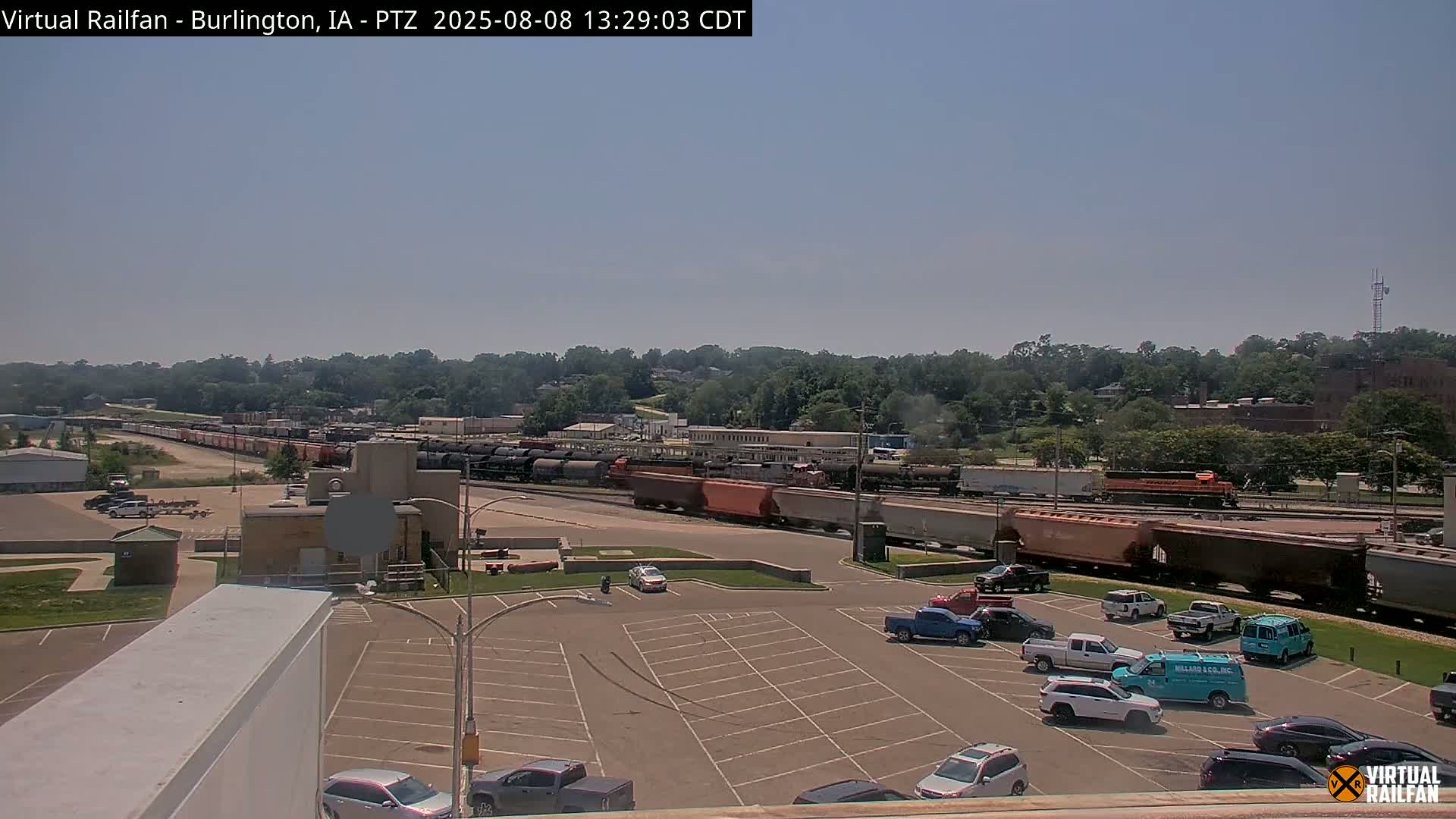 Burlington City & Mississippi River& BNSF Railway Burlington Station Live Cam - Burlington, Des Moines, Iowa, USA