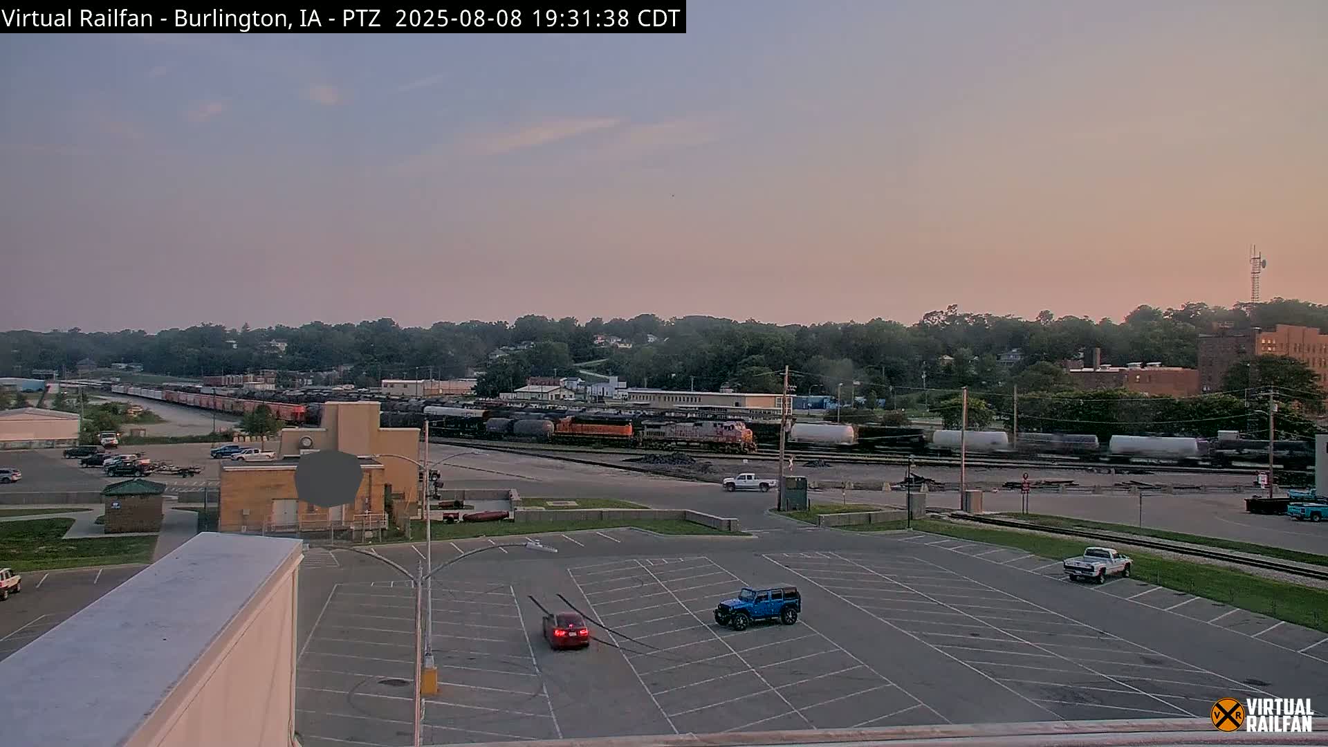 Burlington City & Mississippi River& BNSF Railway Burlington Station Live Cam - Burlington, Des Moines, Iowa, USA
