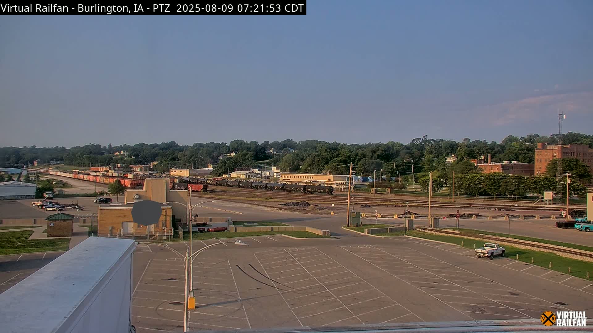Burlington City & Mississippi River& BNSF Railway Burlington Station Live Cam - Burlington, Des Moines, Iowa, USA