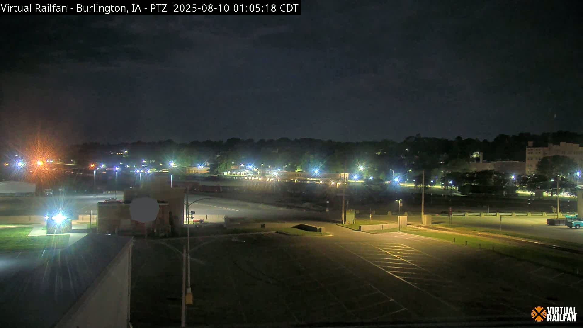 Burlington City & Mississippi River& BNSF Railway Burlington Station Live Cam - Burlington, Des Moines, Iowa, USA