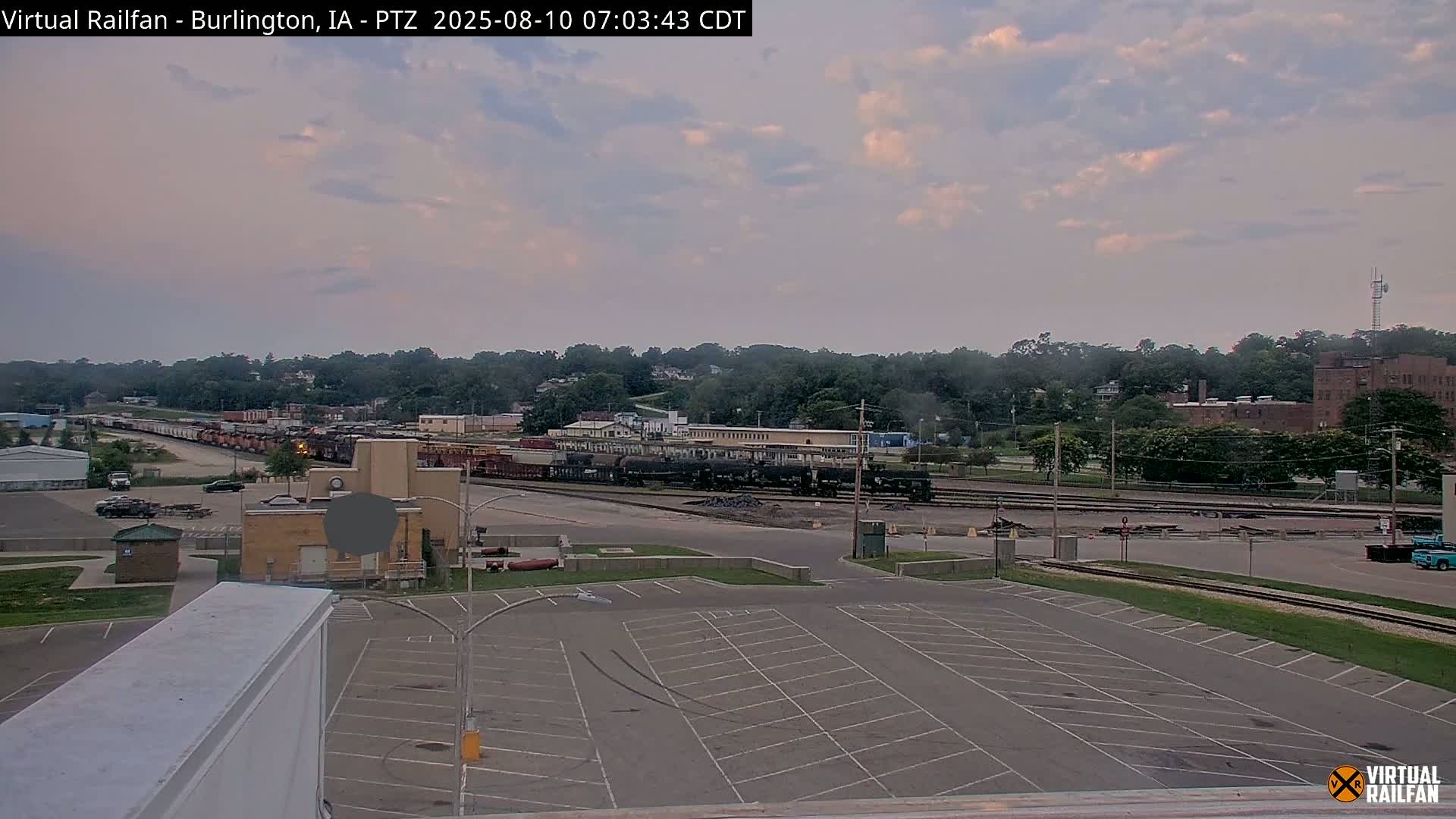 Burlington City & Mississippi River& BNSF Railway Burlington Station Live Cam - Burlington, Des Moines, Iowa, USA