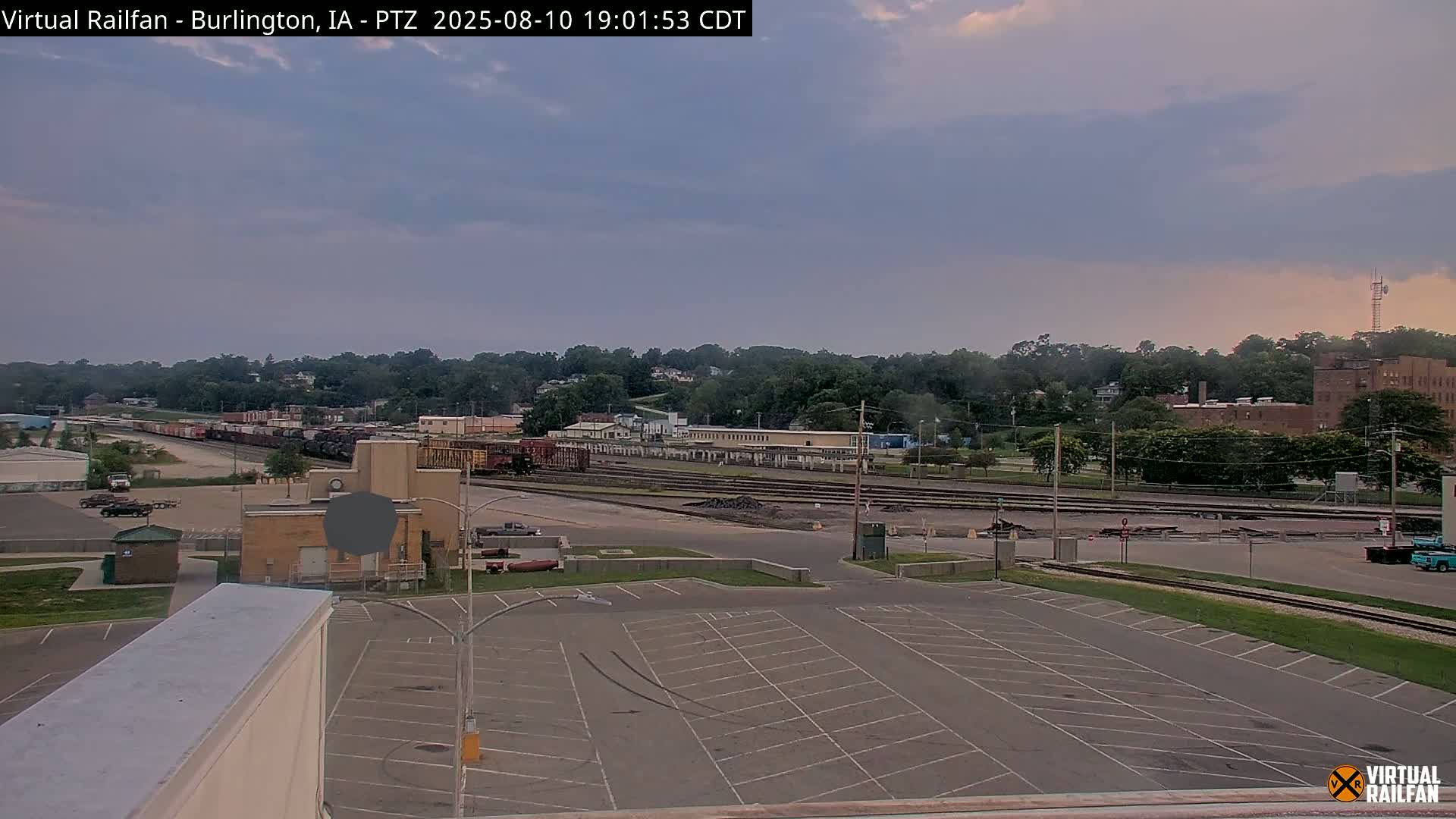 Burlington City & Mississippi River& BNSF Railway Burlington Station Live Cam - Burlington, Des Moines, Iowa, USA
