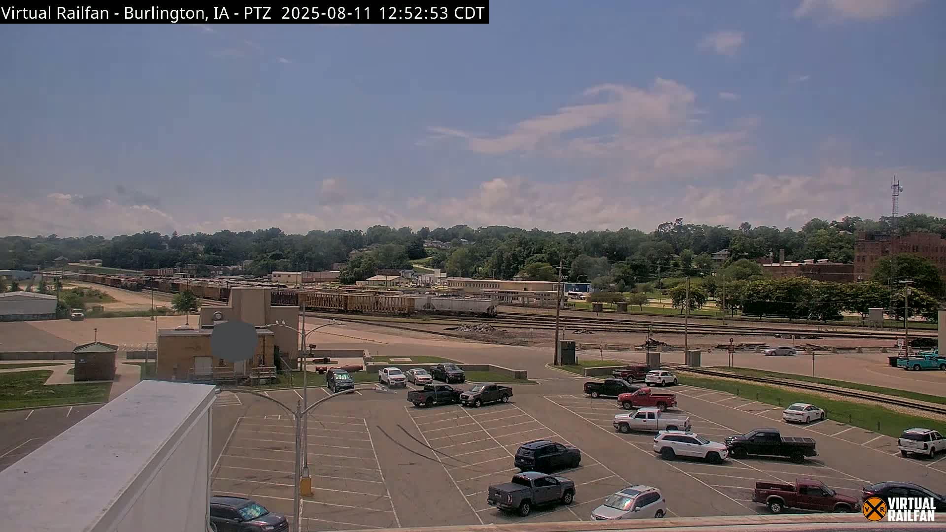 Burlington City & Mississippi River& BNSF Railway Burlington Station Live Cam - Burlington, Des Moines, Iowa, USA