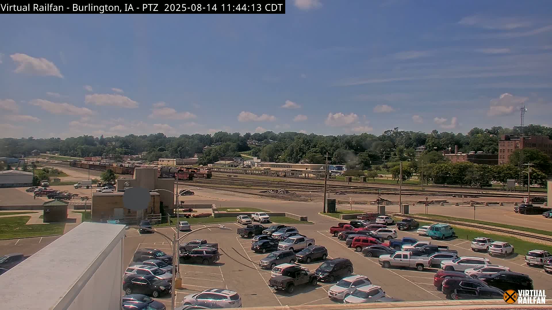 Burlington City & Mississippi River& BNSF Railway Burlington Station Live Cam - Burlington, Des Moines, Iowa, USA
