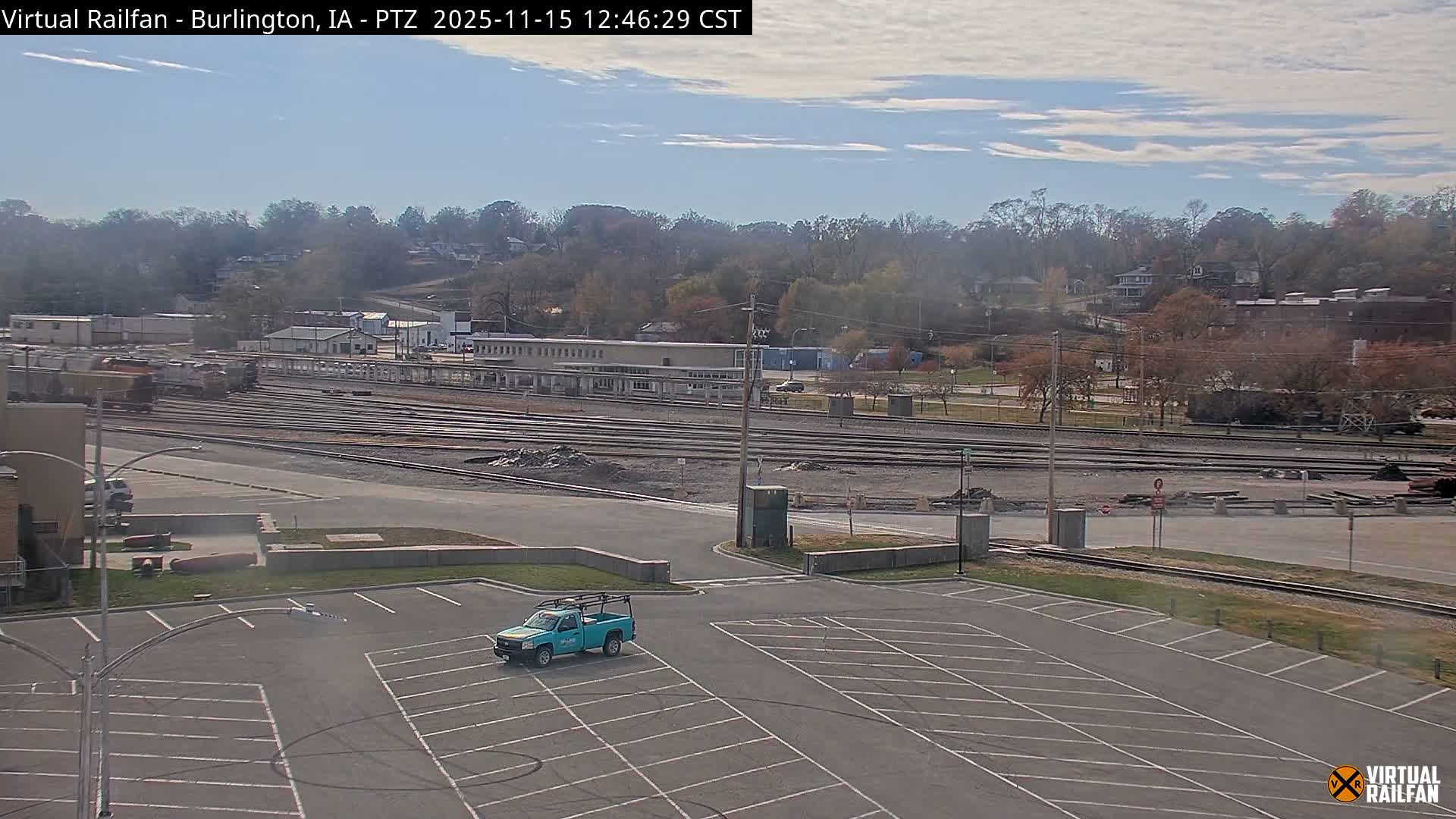 Burlington City & Mississippi River& BNSF Railway Burlington Station Live Cam - Burlington, Des Moines, Iowa, USA