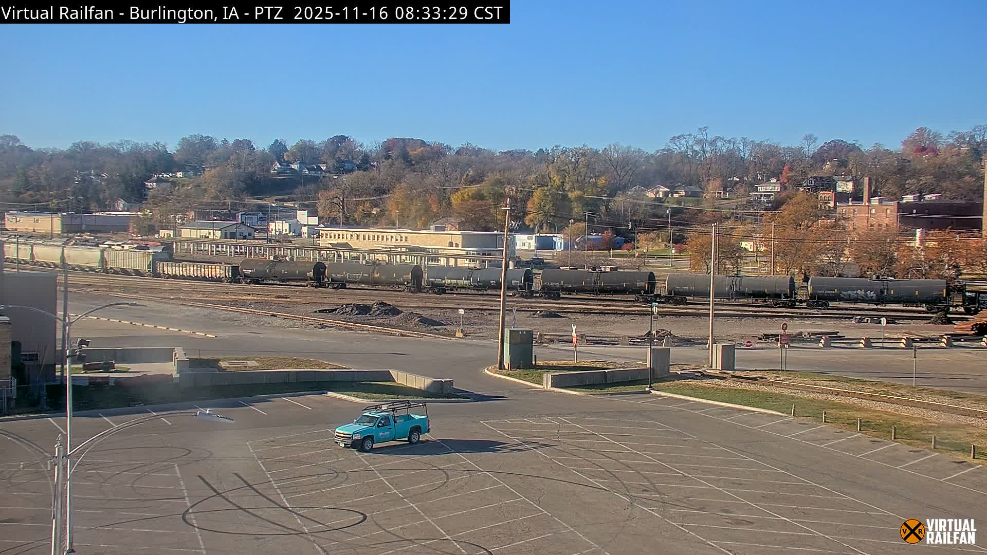 Burlington City & Mississippi River& BNSF Railway Burlington Station Live Cam - Burlington, Des Moines, Iowa, USA
