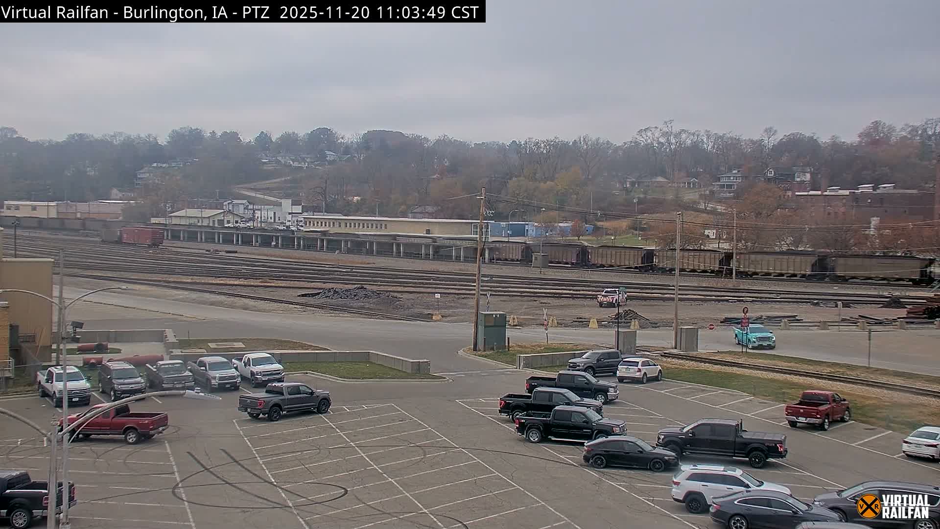 Burlington City & Mississippi River& BNSF Railway Burlington Station Live Cam - Burlington, Des Moines, Iowa, USA