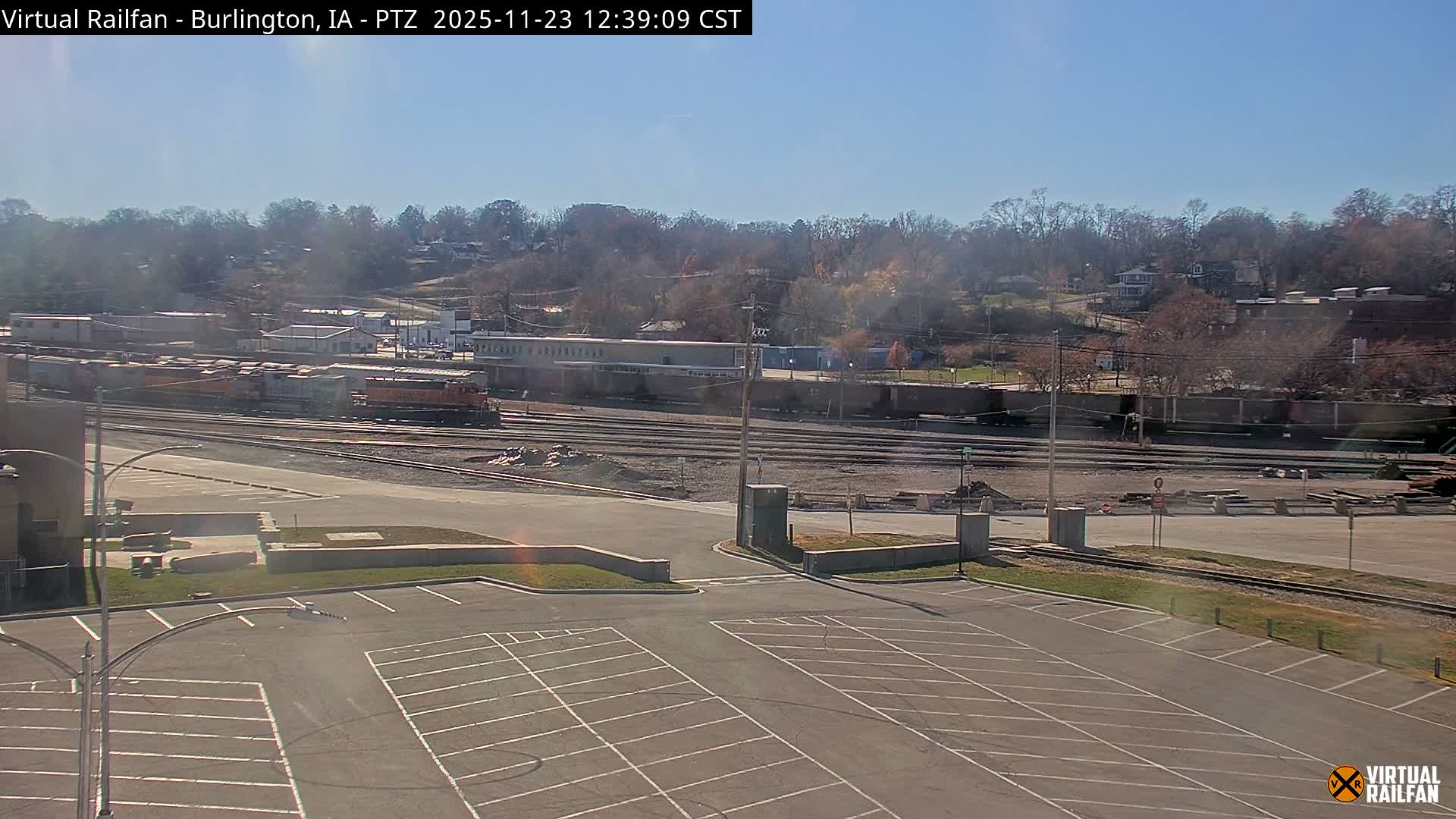 Burlington City & Mississippi River& BNSF Railway Burlington Station Live Cam - Burlington, Des Moines, Iowa, USA