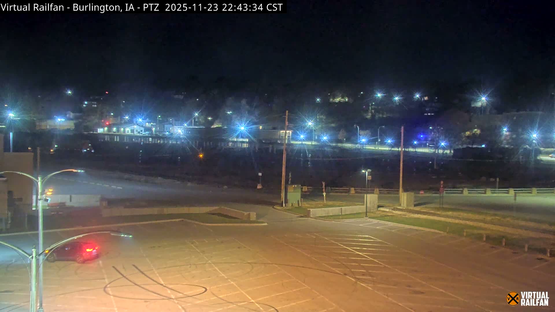 Burlington City & Mississippi River& BNSF Railway Burlington Station Live Cam - Burlington, Des Moines, Iowa, USA