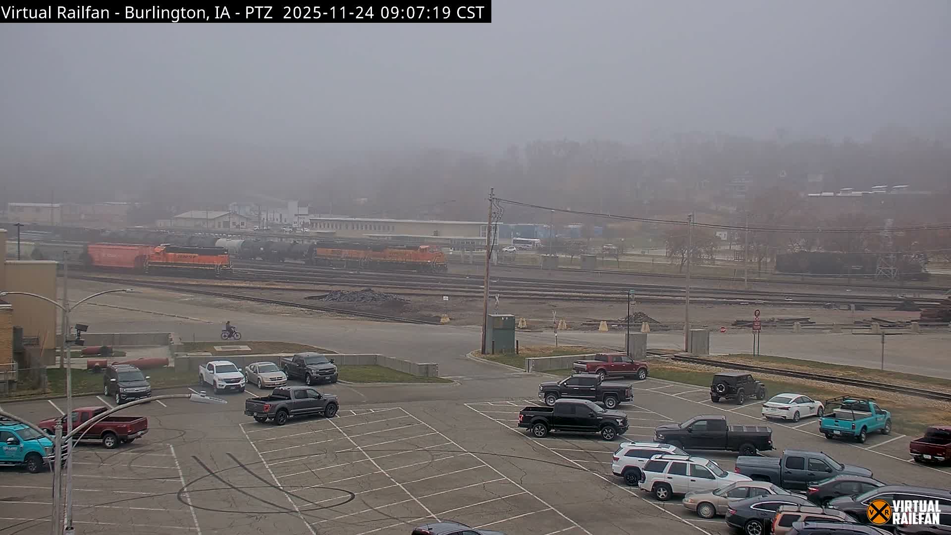 Burlington City & Mississippi River& BNSF Railway Burlington Station Live Cam - Burlington, Des Moines, Iowa, USA