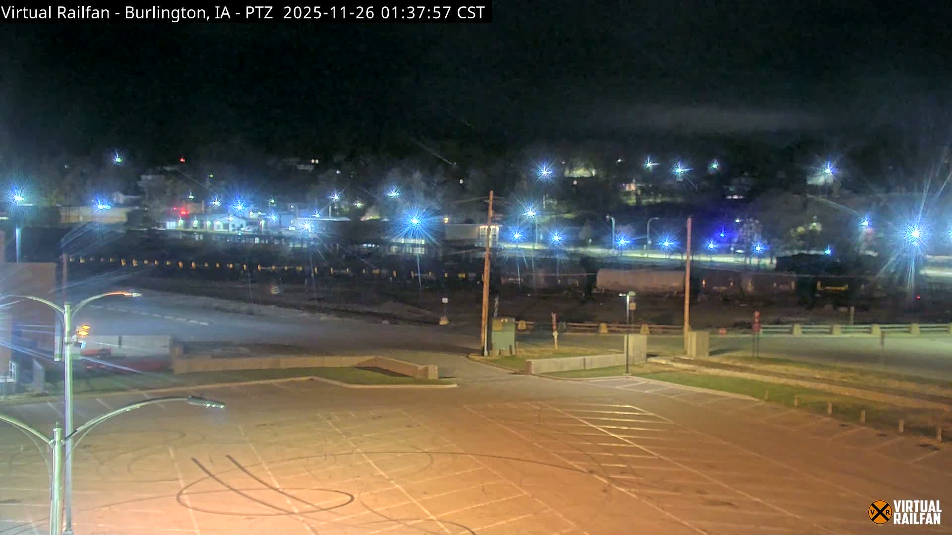 Burlington City & Mississippi River& BNSF Railway Burlington Station Live Cam - Burlington, Des Moines, Iowa, USA