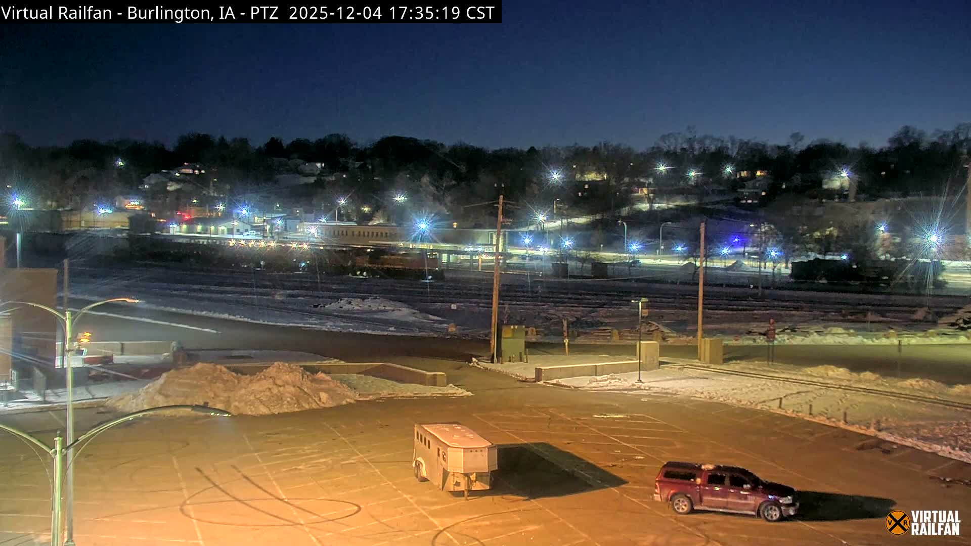 Burlington City & Mississippi River& BNSF Railway Burlington Station Live Cam - Burlington, Des Moines, Iowa, USA