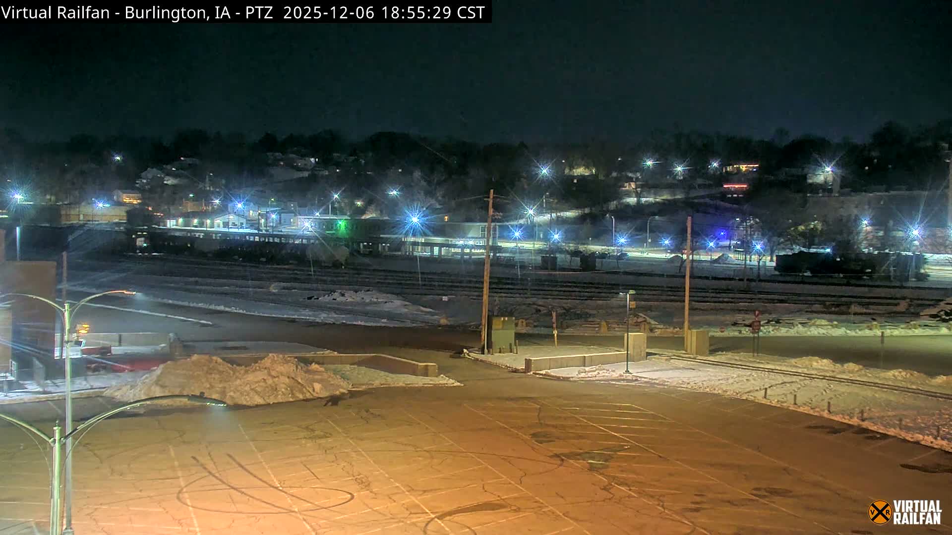Burlington City & Mississippi River& BNSF Railway Burlington Station Live Cam - Burlington, Des Moines, Iowa, USA