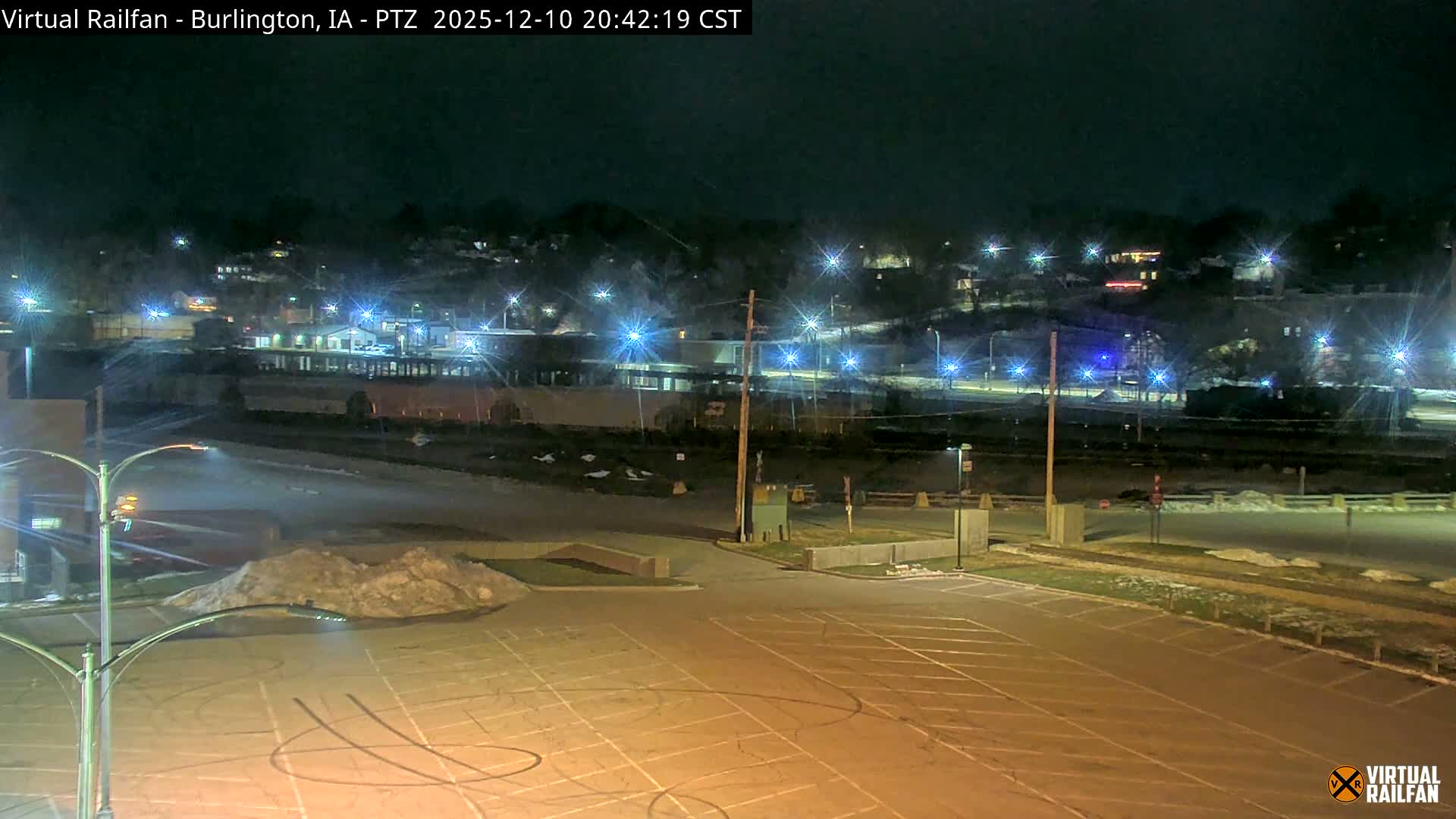 Burlington City & Mississippi River& BNSF Railway Burlington Station Live Cam - Burlington, Des Moines, Iowa, USA