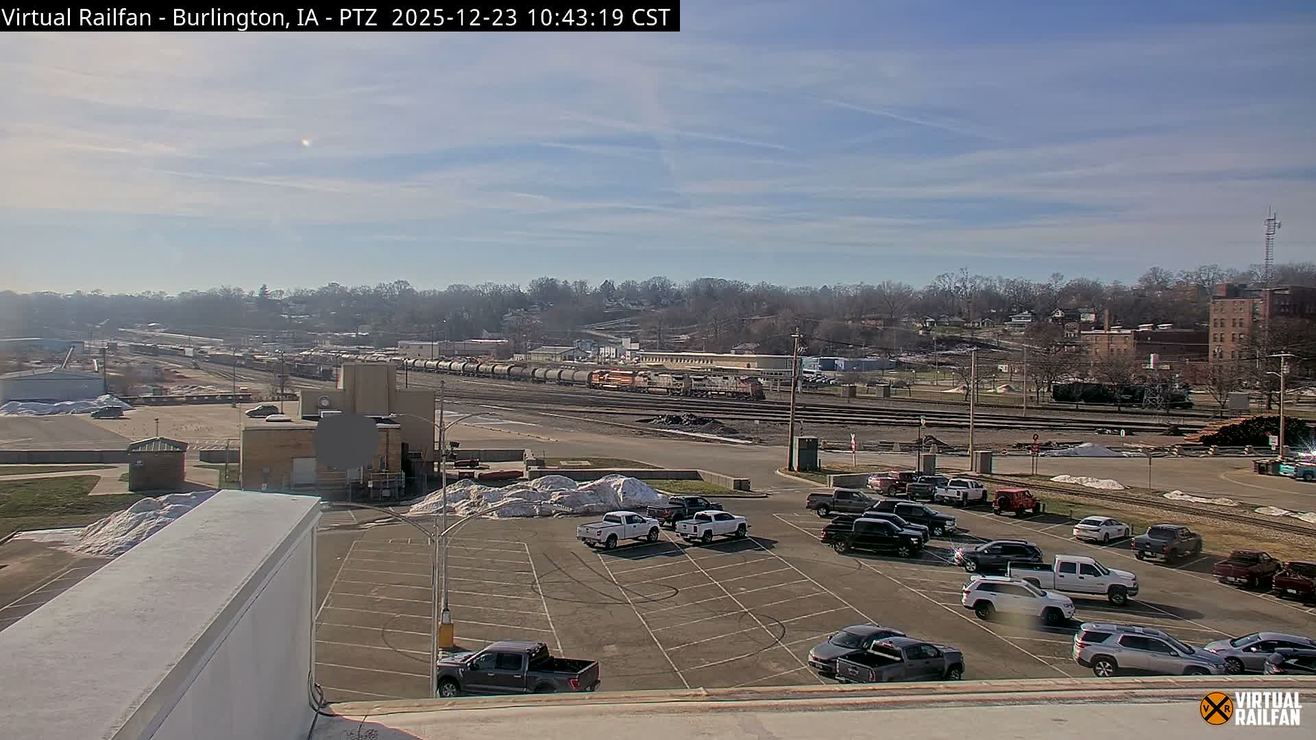 Burlington City & Mississippi River& BNSF Railway Burlington Station Live Cam - Burlington, Des Moines, Iowa, USA