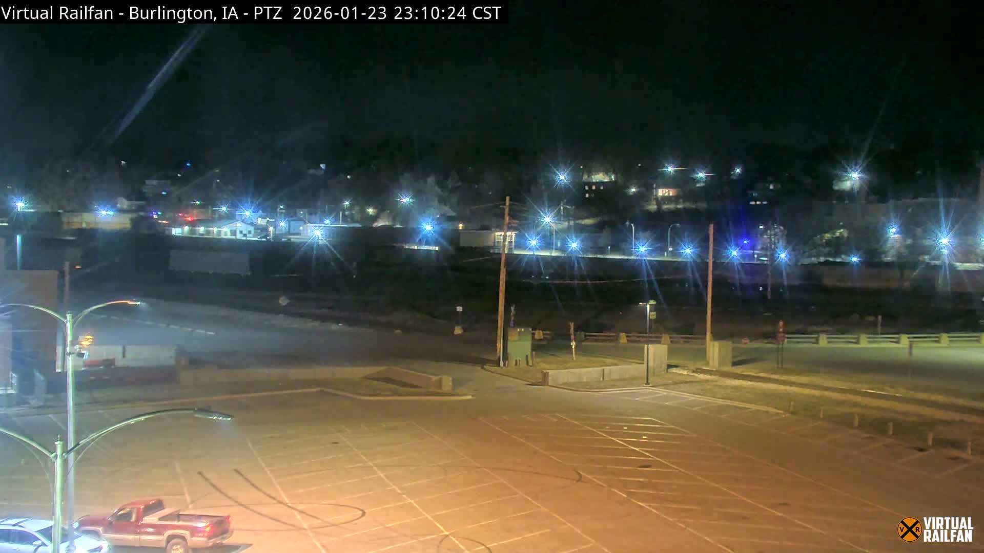 Burlington City & Mississippi River& BNSF Railway Burlington Station Live Cam - Burlington, Des Moines, Iowa, USA