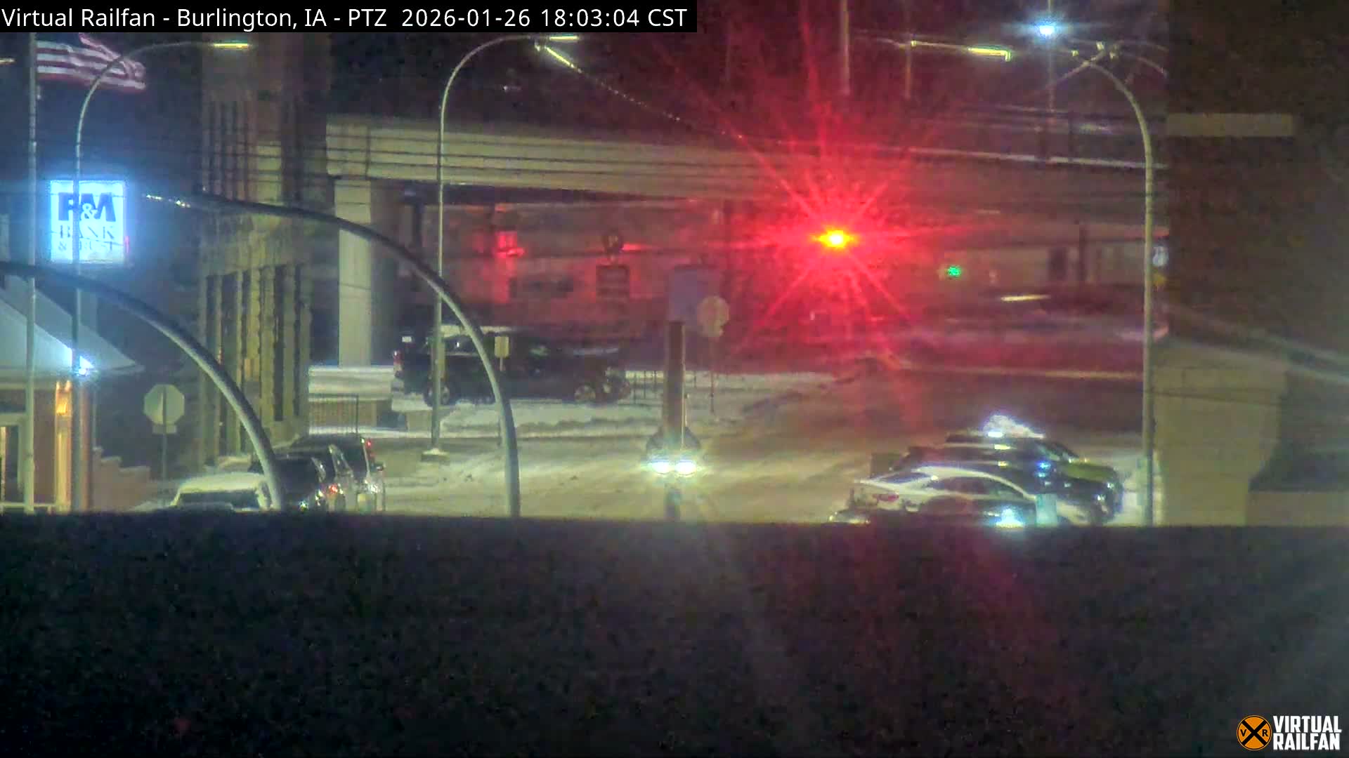 Burlington City & Mississippi River& BNSF Railway Burlington Station Live Cam - Burlington, Des Moines, Iowa, USA