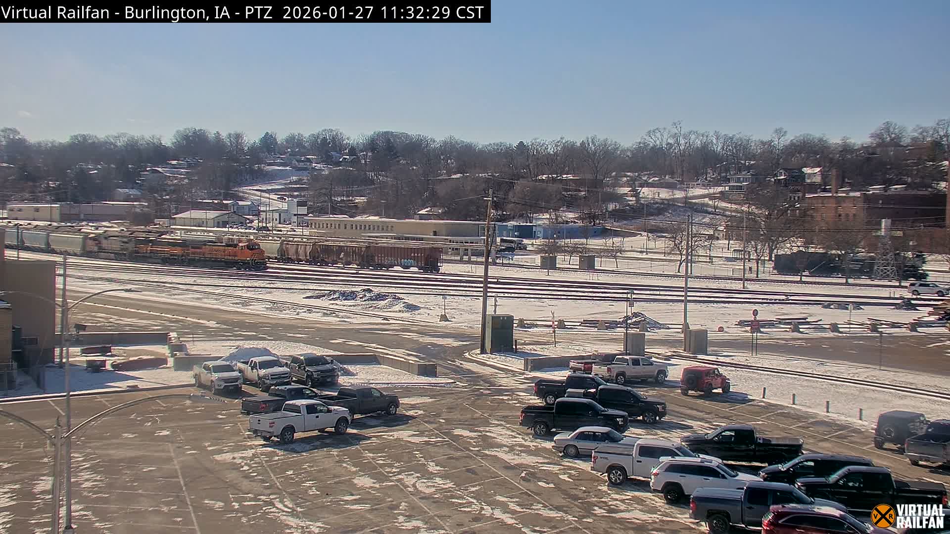 Burlington City & Mississippi River& BNSF Railway Burlington Station Live Cam - Burlington, Des Moines, Iowa, USA