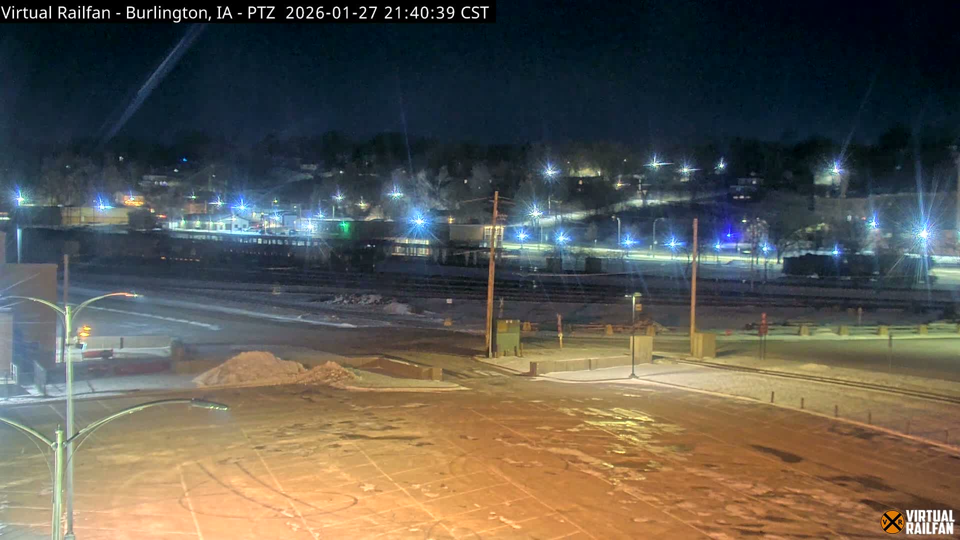 Burlington City & Mississippi River& BNSF Railway Burlington Station Live Cam - Burlington, Des Moines, Iowa, USA