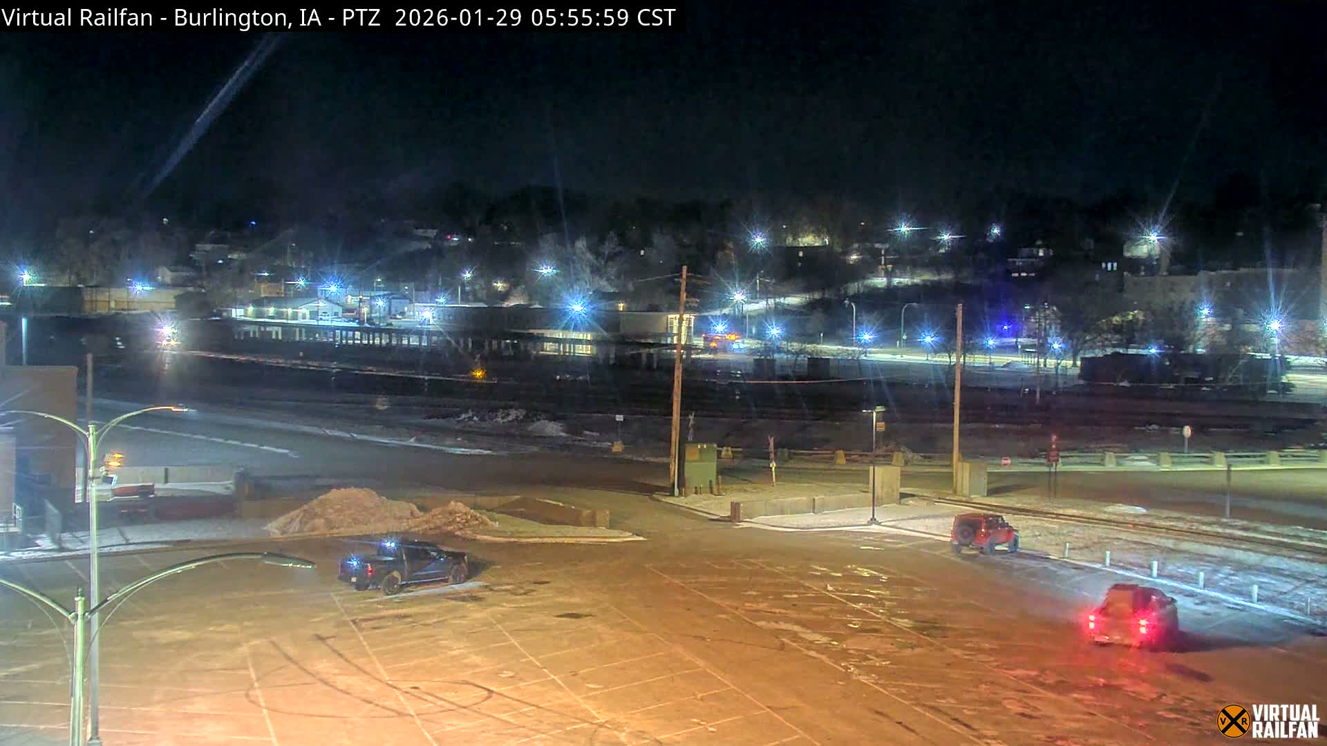 Burlington City & Mississippi River& BNSF Railway Burlington Station Live Cam - Burlington, Des Moines, Iowa, USA
