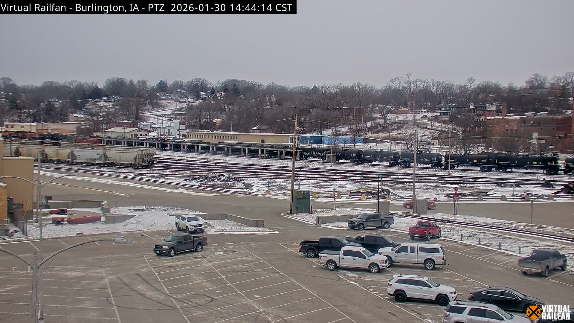 Burlington City & Mississippi River& BNSF Railway Burlington Station Live Cam - Burlington, Des Moines, Iowa, USA