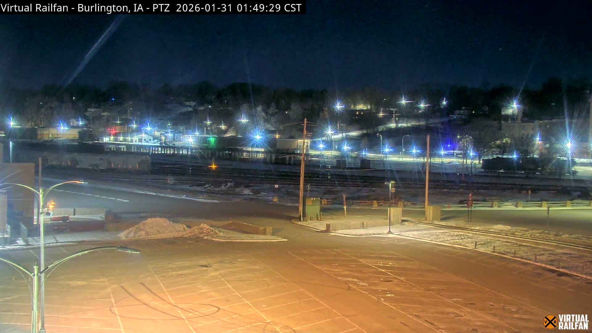 Burlington City & Mississippi River& BNSF Railway Burlington Station Live Cam - Burlington, Des Moines, Iowa, USA