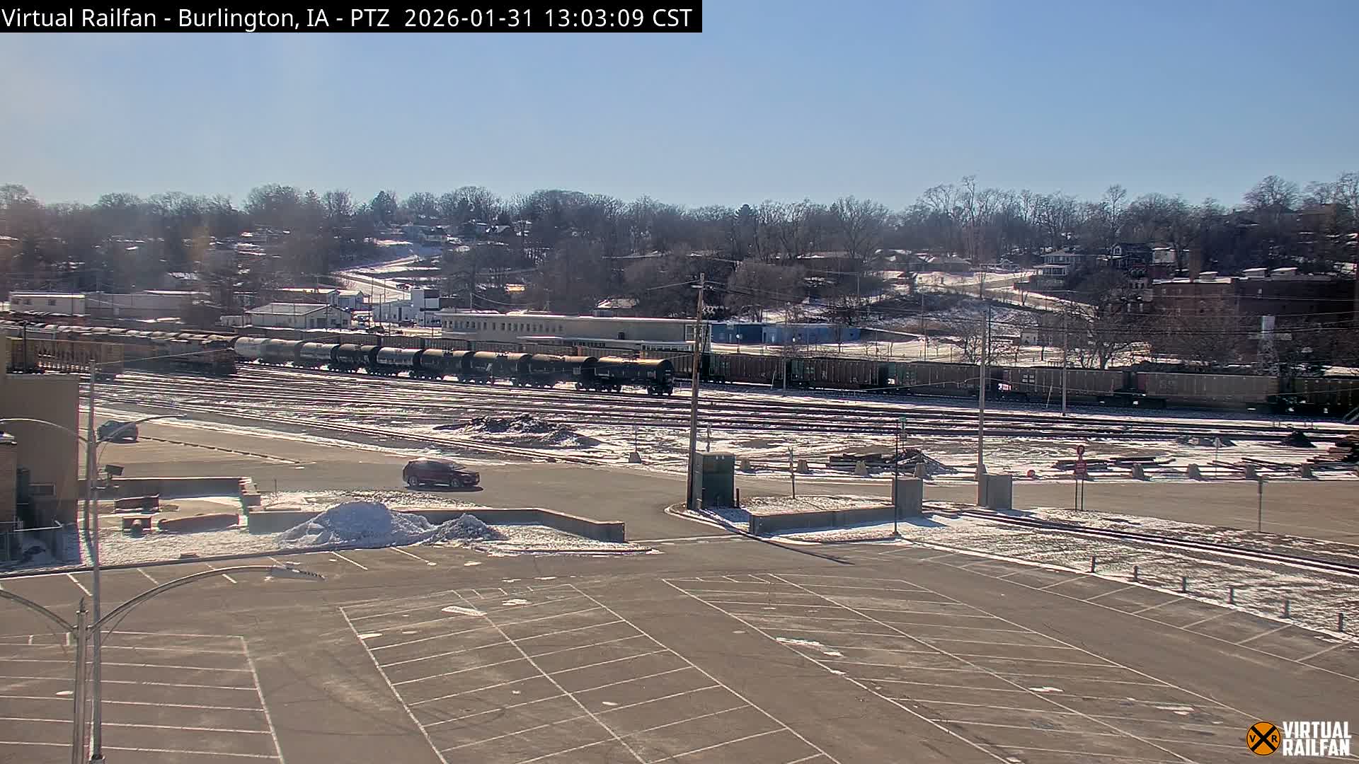 Burlington City & Mississippi River& BNSF Railway Burlington Station Live Cam - Burlington, Des Moines, Iowa, USA