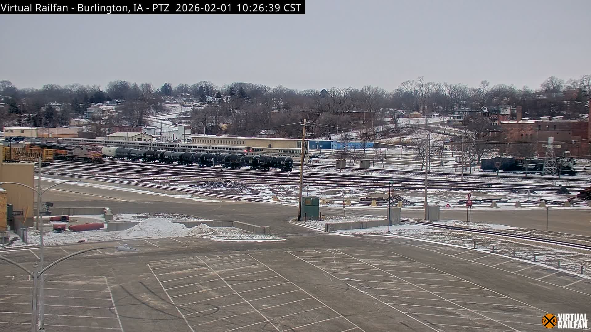 Burlington City & Mississippi River& BNSF Railway Burlington Station Live Cam - Burlington, Des Moines, Iowa, USA