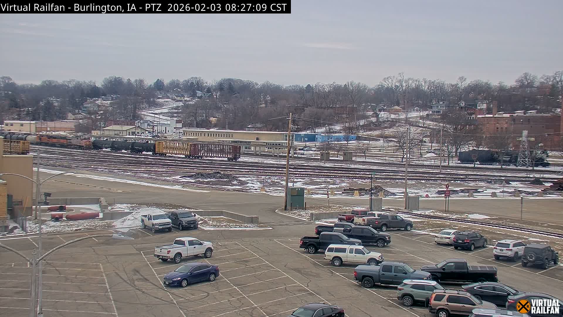 Burlington City & Mississippi River& BNSF Railway Burlington Station Live Cam - Burlington, Des Moines, Iowa, USA