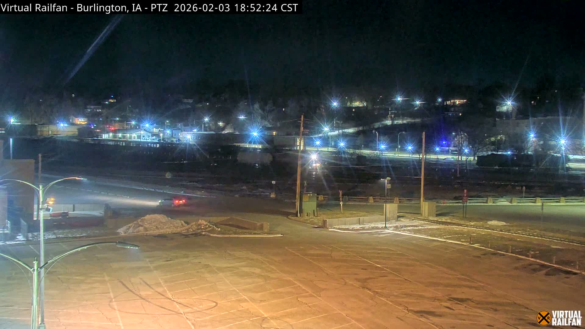 Burlington City & Mississippi River& BNSF Railway Burlington Station Live Cam - Burlington, Des Moines, Iowa, USA