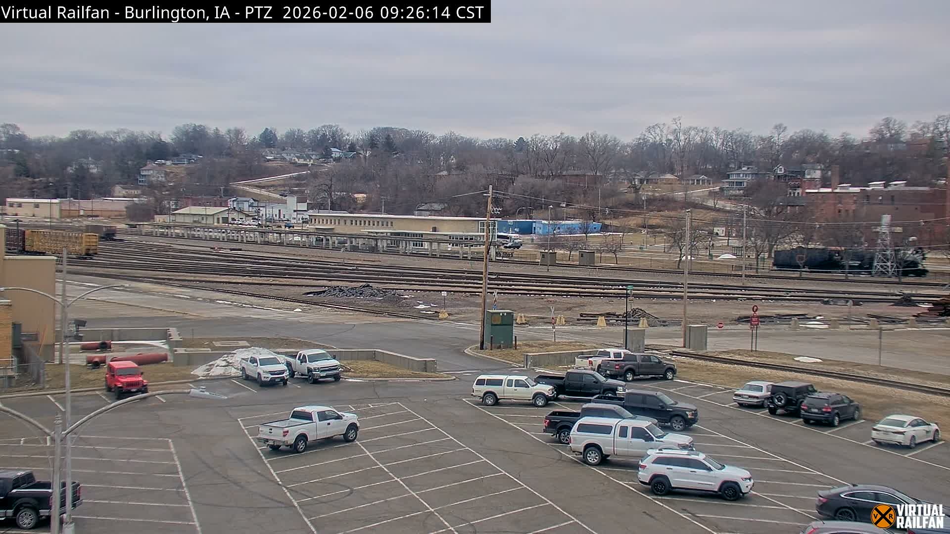 Burlington City & Mississippi River& BNSF Railway Burlington Station Live Cam - Burlington, Des Moines, Iowa, USA