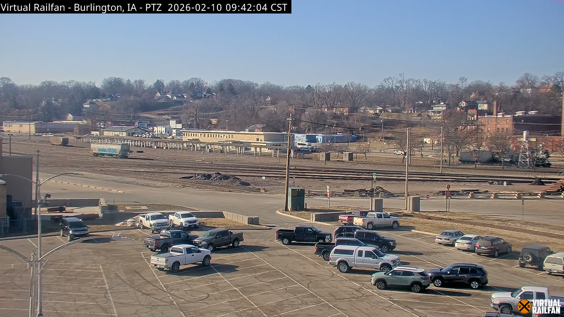 Burlington City & Mississippi River& BNSF Railway Burlington Station Live Cam - Burlington, Des Moines, Iowa, USA