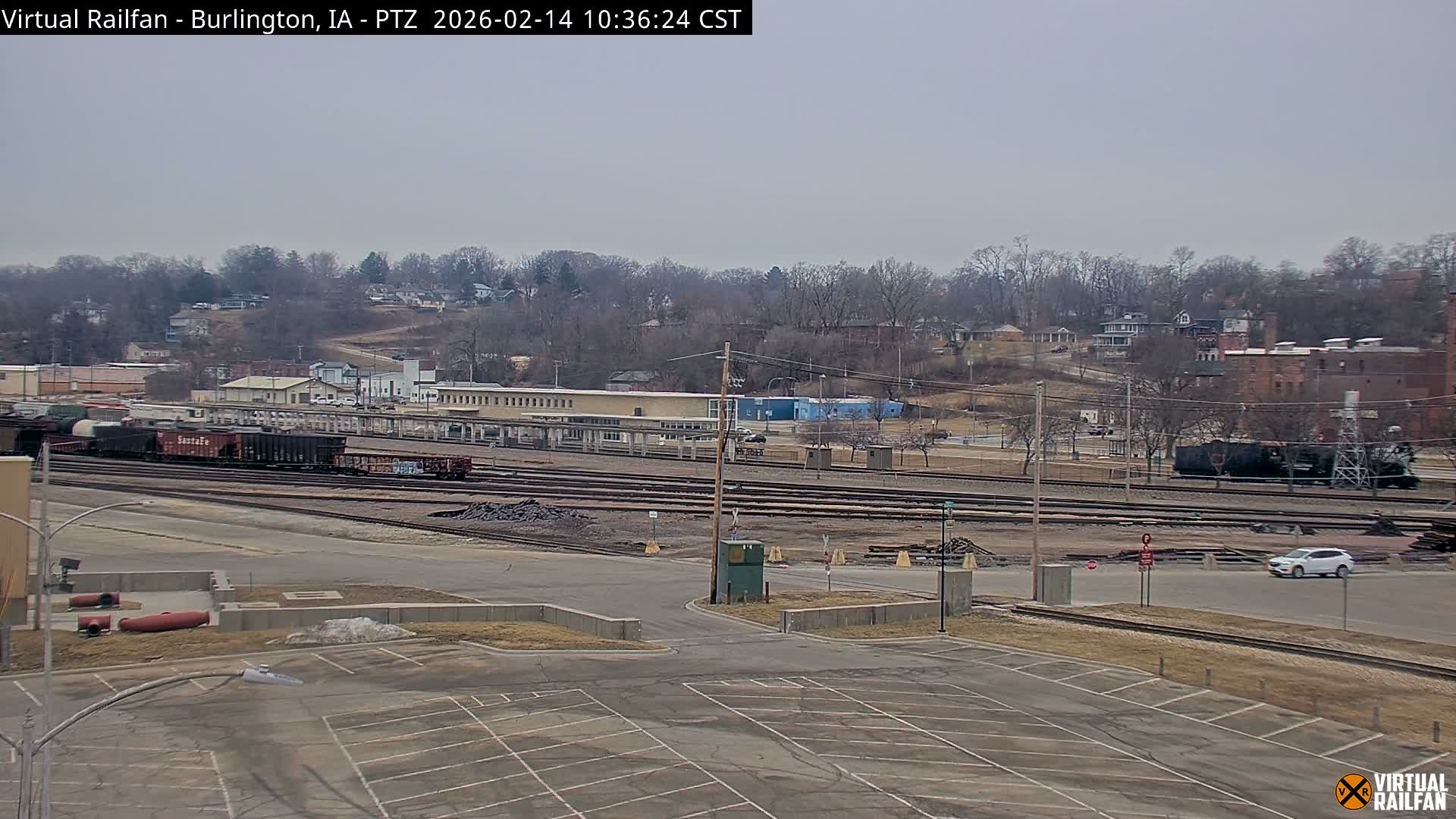 Burlington City & Mississippi River& BNSF Railway Burlington Station Live Cam - Burlington, Des Moines, Iowa, USA