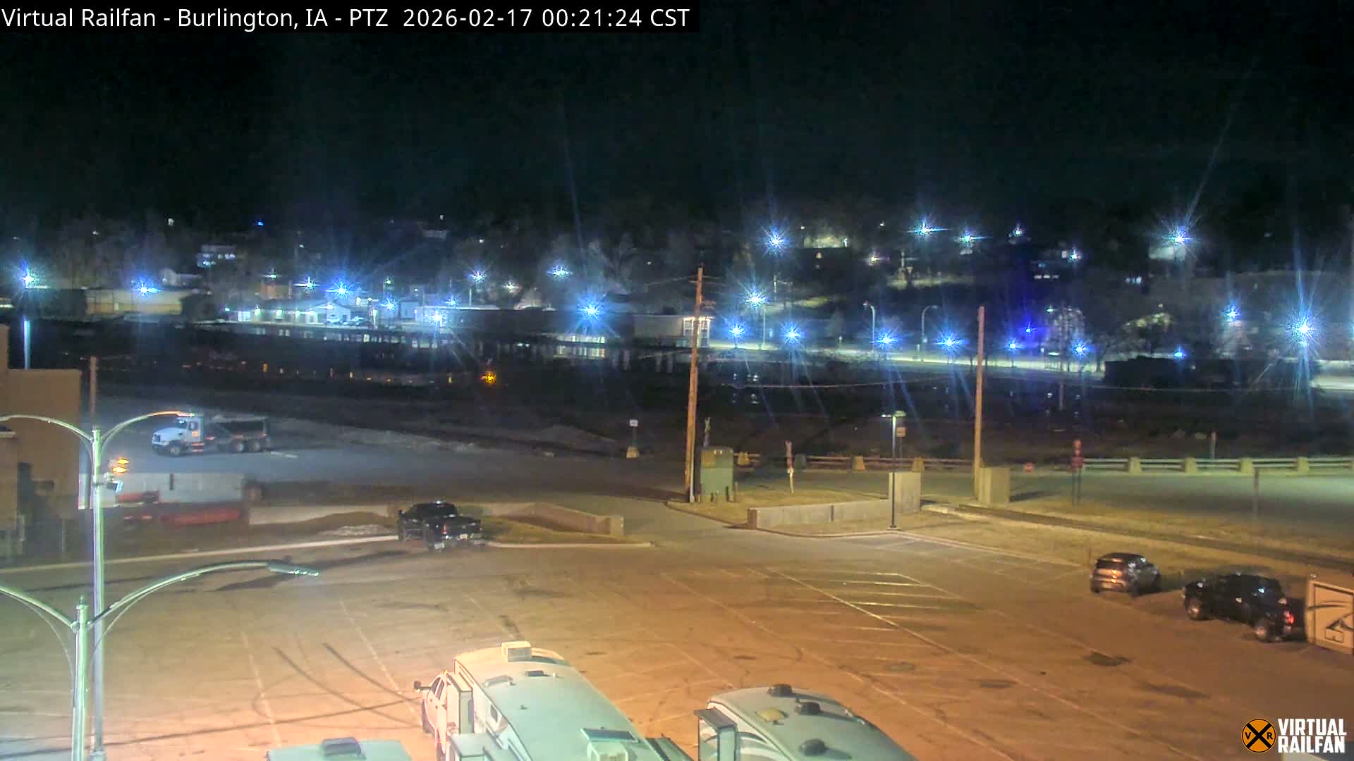 Burlington City & Mississippi River& BNSF Railway Burlington Station Live Cam - Burlington, Des Moines, Iowa, USA