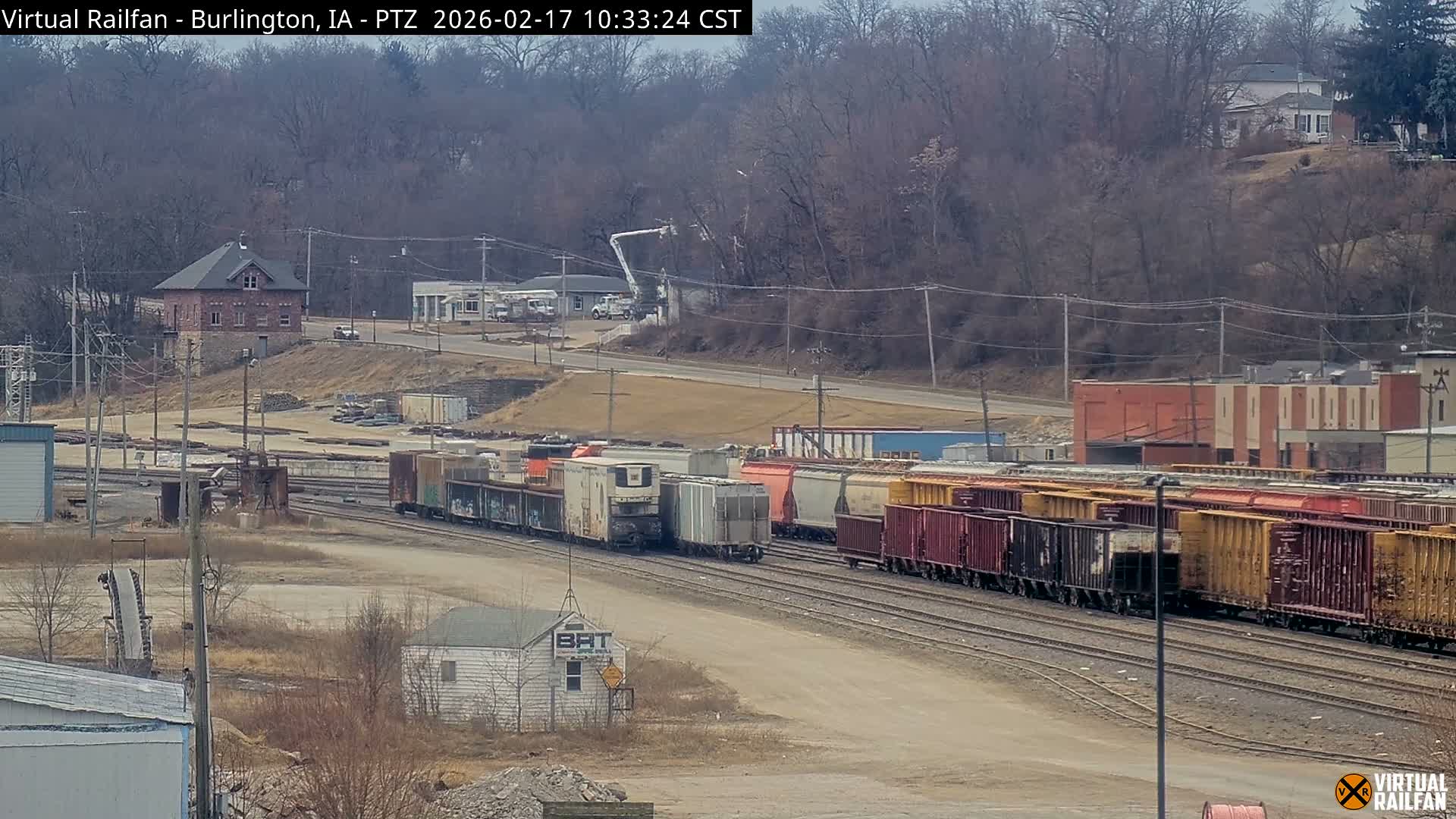 Burlington City & Mississippi River& BNSF Railway Burlington Station Live Cam - Burlington, Des Moines, Iowa, USA