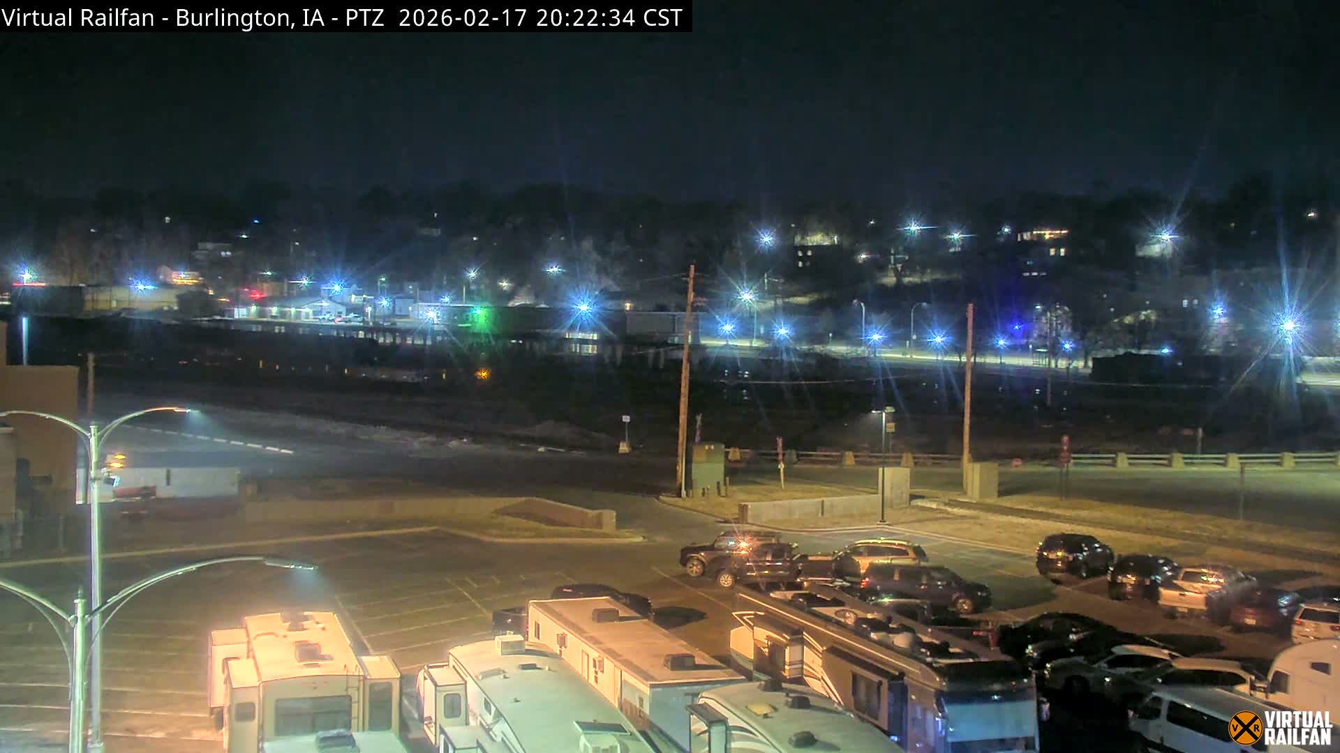 Burlington City & Mississippi River& BNSF Railway Burlington Station Live Cam - Burlington, Des Moines, Iowa, USA