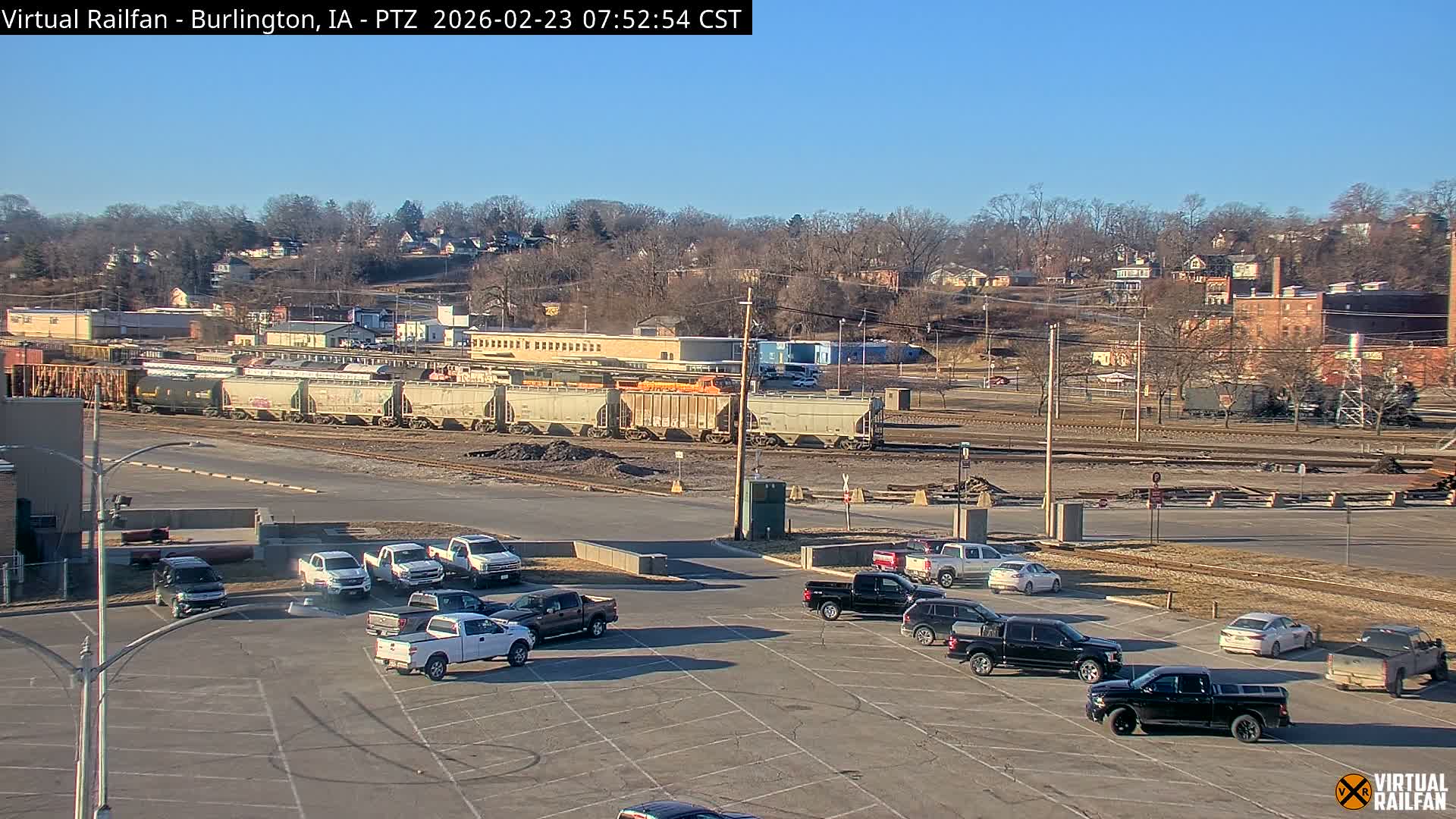 Burlington City & Mississippi River& BNSF Railway Burlington Station Live Cam - Burlington, Des Moines, Iowa, USA