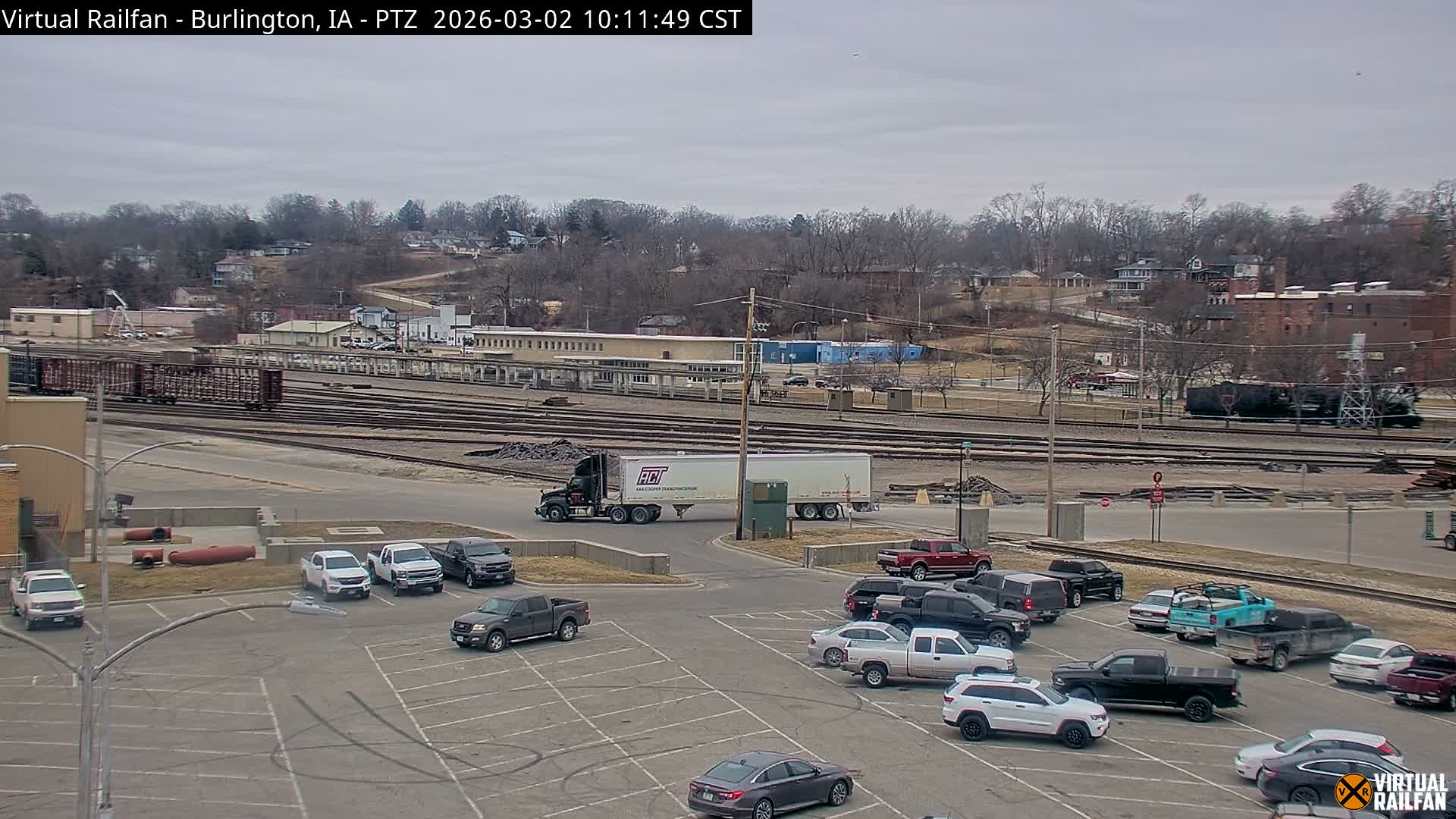 Burlington City & Mississippi River& BNSF Railway Burlington Station Live Cam - Burlington, Des Moines, Iowa, USA